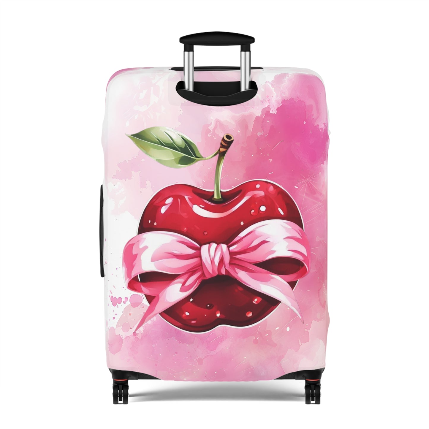 Luggage Cover, Rockabilly, Coquette, Pink Watercolour, Apple and Ribbon, awd-2527