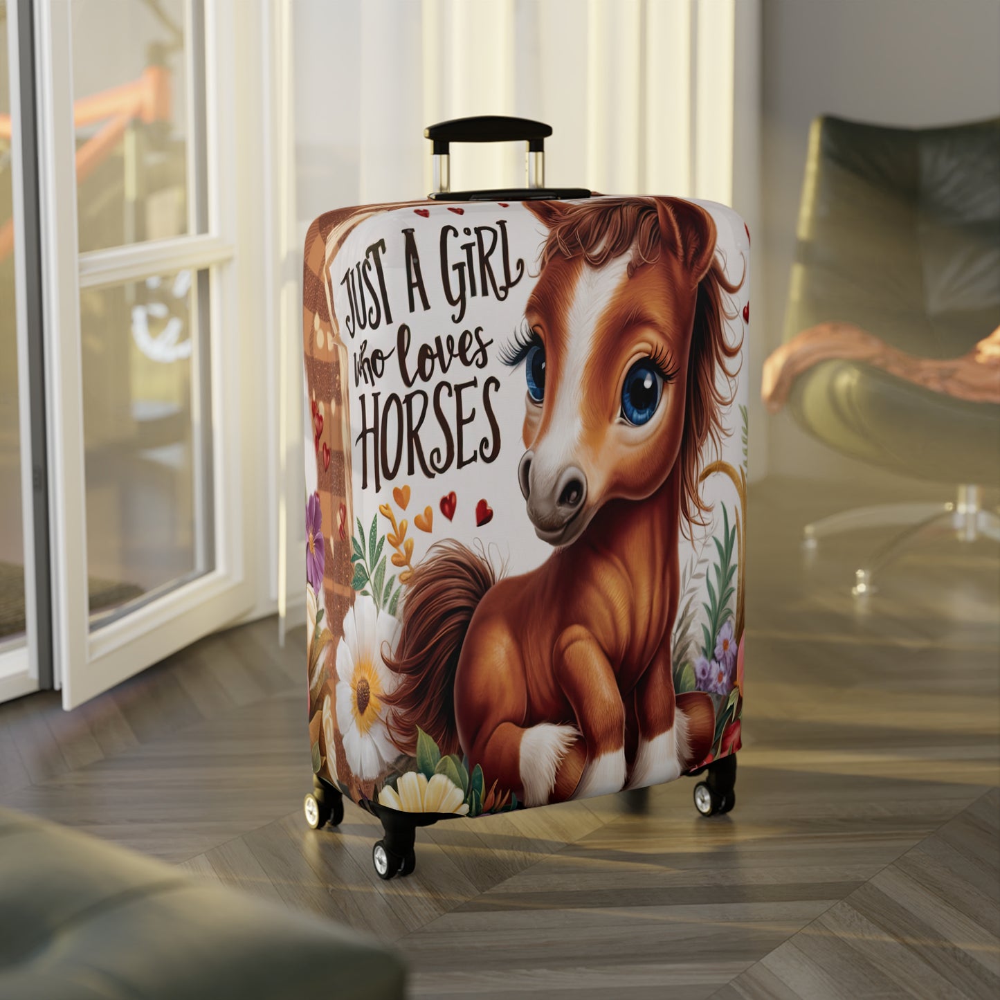 Luggage Cover, Just a Girl who Loves Horses, awd-3094