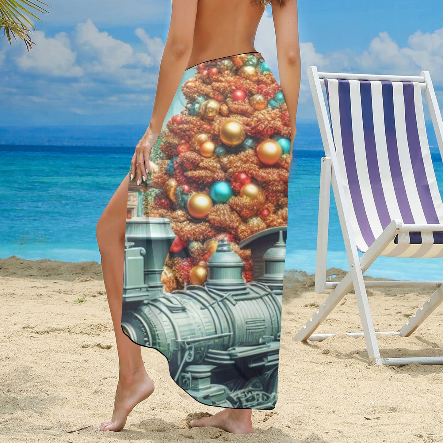 Christmas Scene7 Long Beach Sarong Wrap