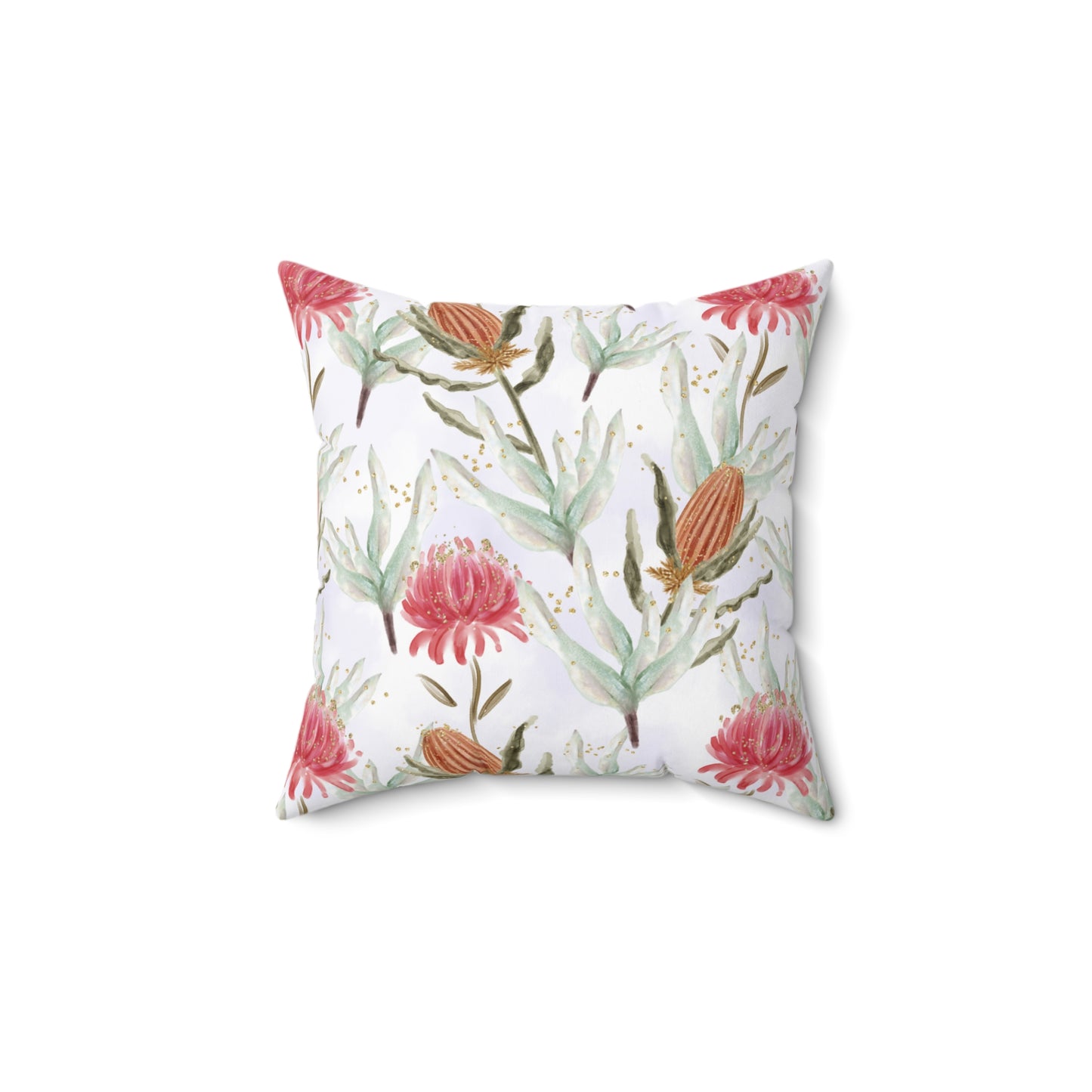 Polyester Square Pillow, Australian Flora