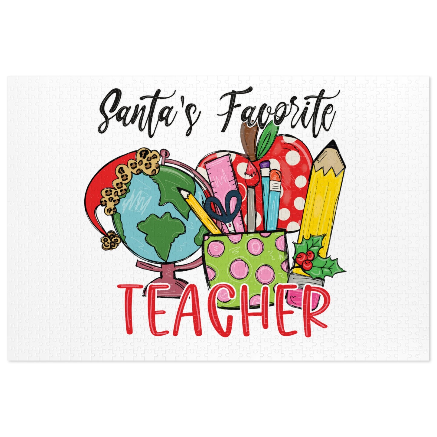 Jigsaw Puzzle, Santa's Favorite Teacher, Personalised/Non-Personalised (30, 110, 252, 500,1000-Piece)