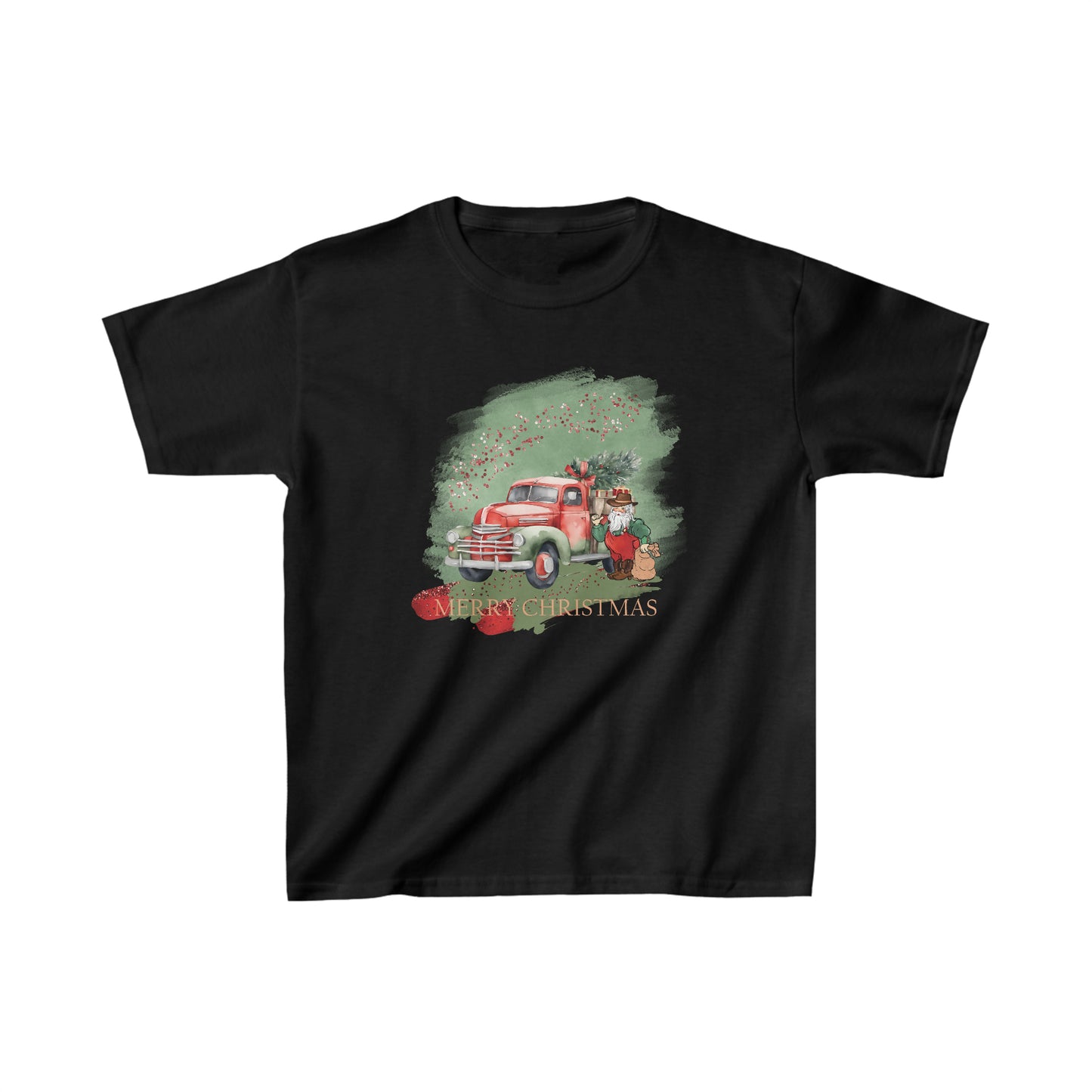 Kids Heavy Cotton™ Tee, Christmas Truck, Sage Christmas, Country Christmas Tshirt