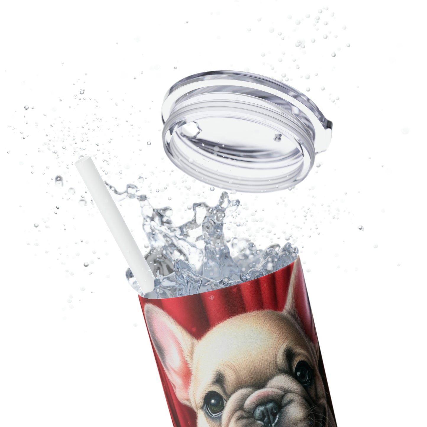 Skinny Tumbler with Straw, 20oz, Dog, Valentines Day, awd-837