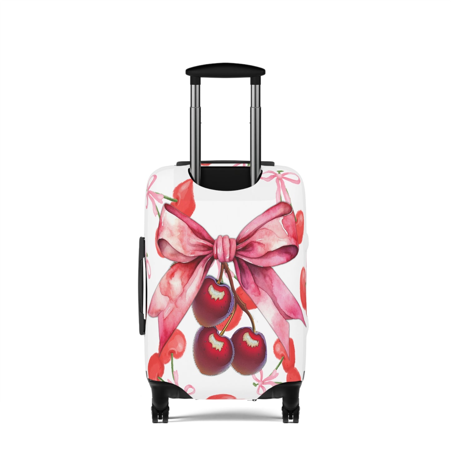 Luggage Cover, Rockabilly, Coquette, Pink Cherries and Ribbon, awd-2506