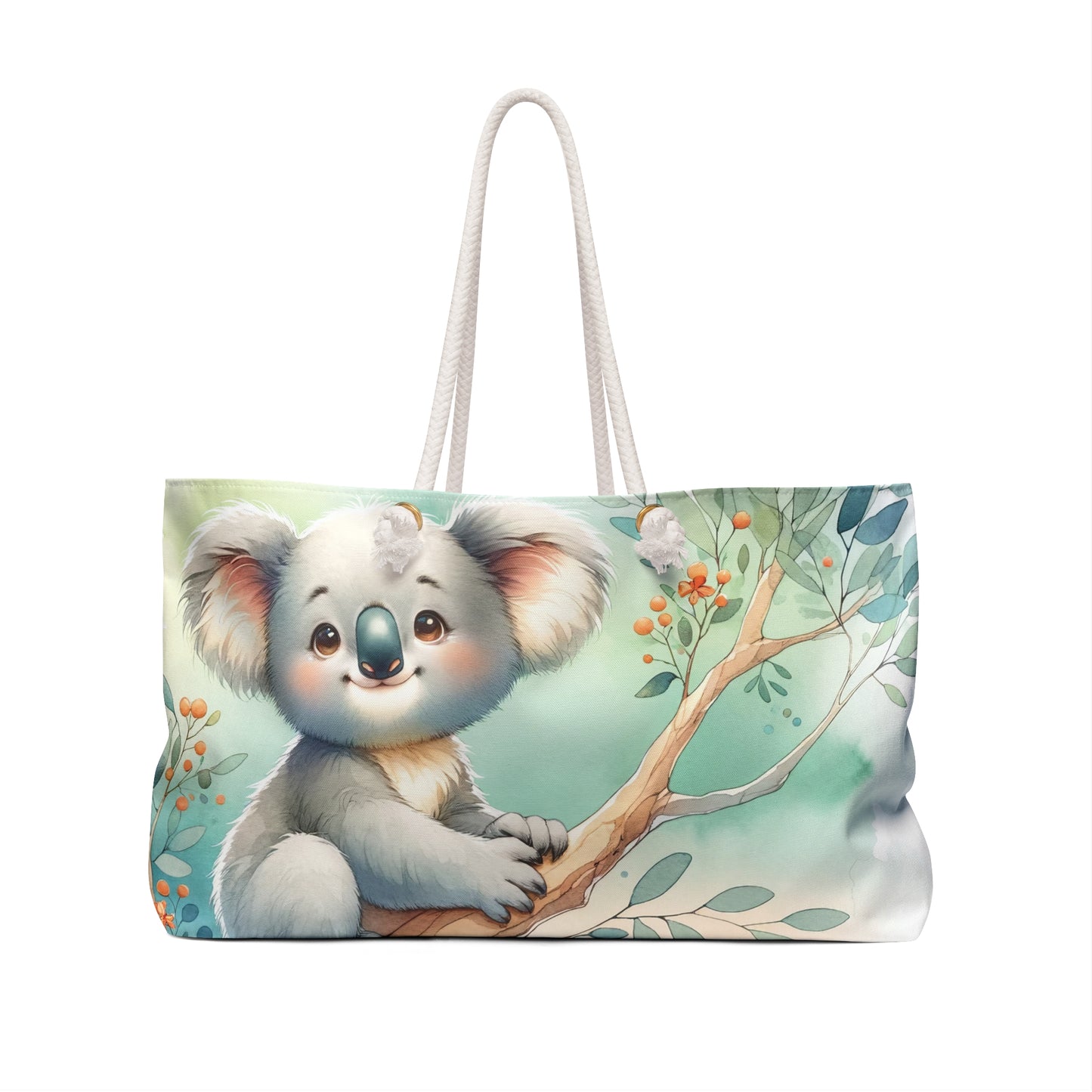 Personalised/Non-Personalised Weekender Bag, Koala, Large Weekender Bag, Beach Bag, Book Bag