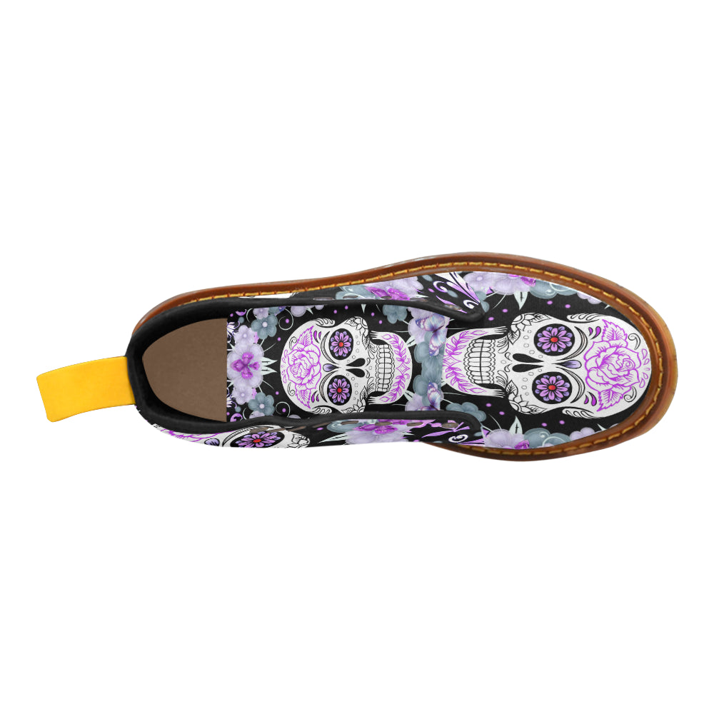 flower skull Martin Boots For Men Model 1203H