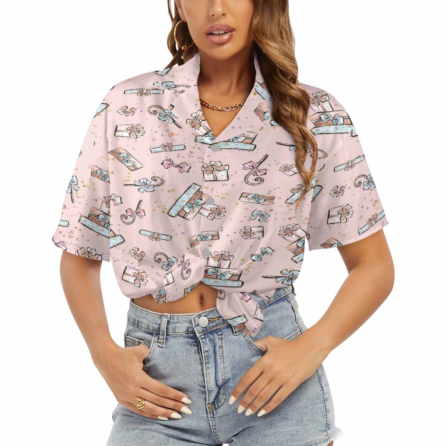 Pink Christmas  Women's Hawaiian Shirt