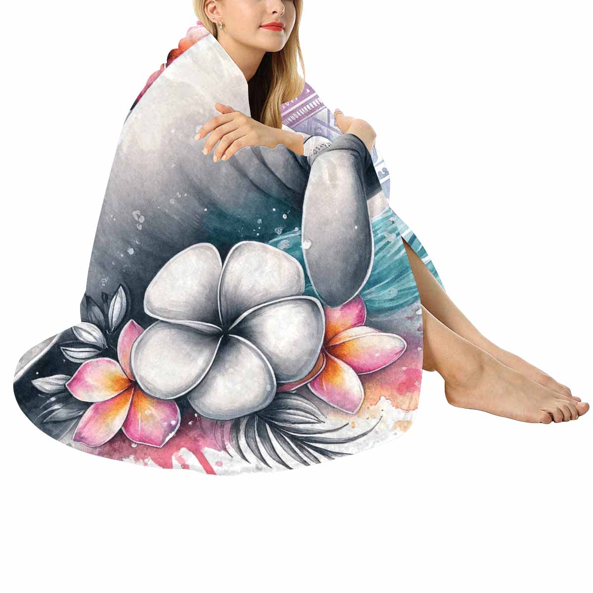 Sea_Animals_Dugong_Awd351110  Circular Micro Fleece Blanket 60"
