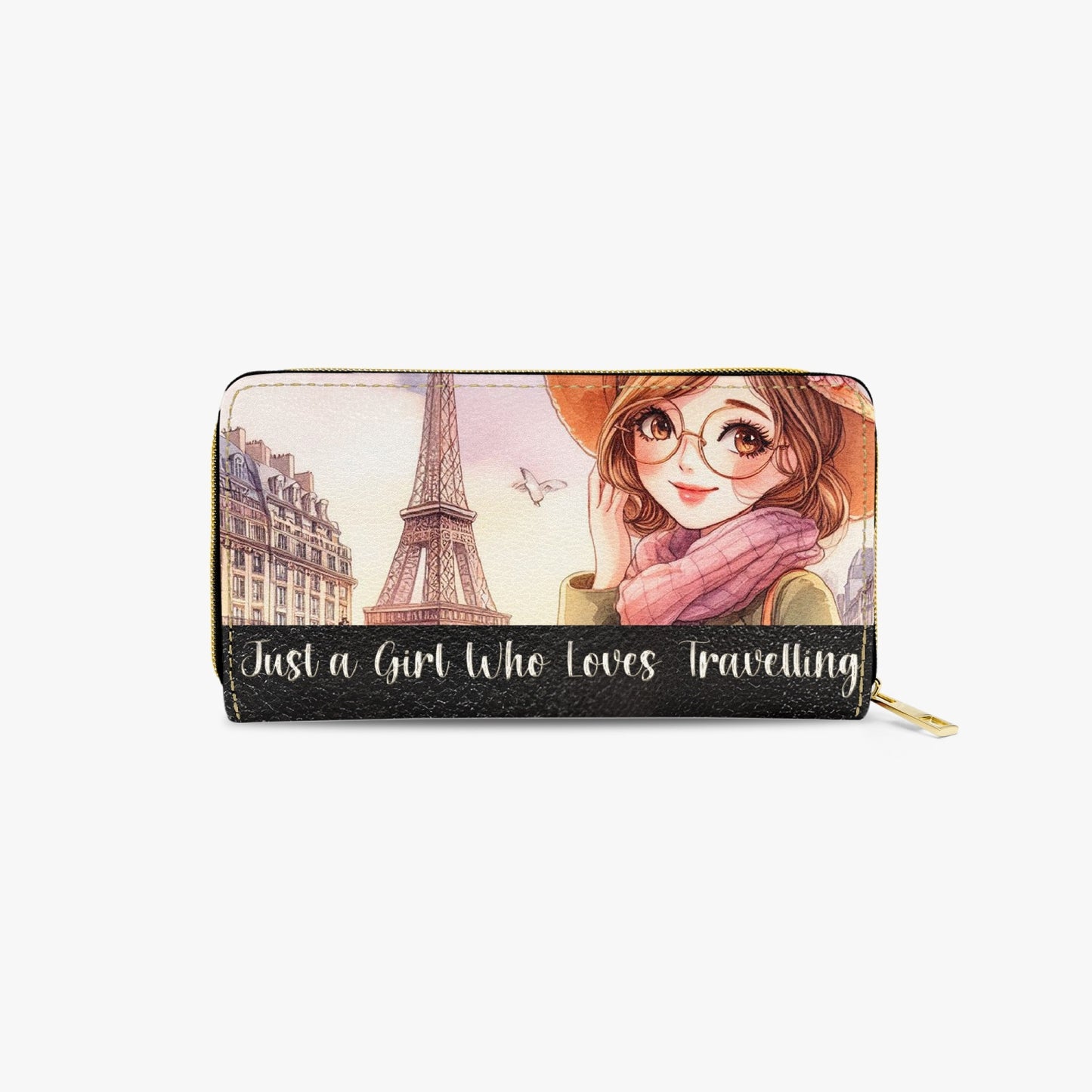 Long Type Zipper Purse - Just a Girl Who Loves Travelling