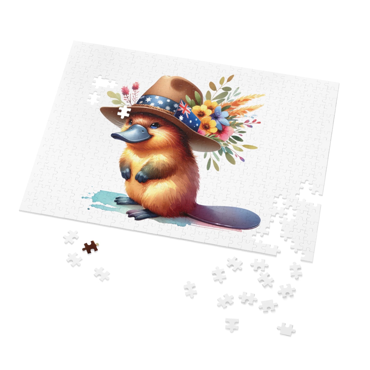 Jigsaw Puzzle in Tin, Australian Animals, Platypus, Personalised/Non-Personalised, awd-1319 (30, 110, 252, 500,1000-Piece)