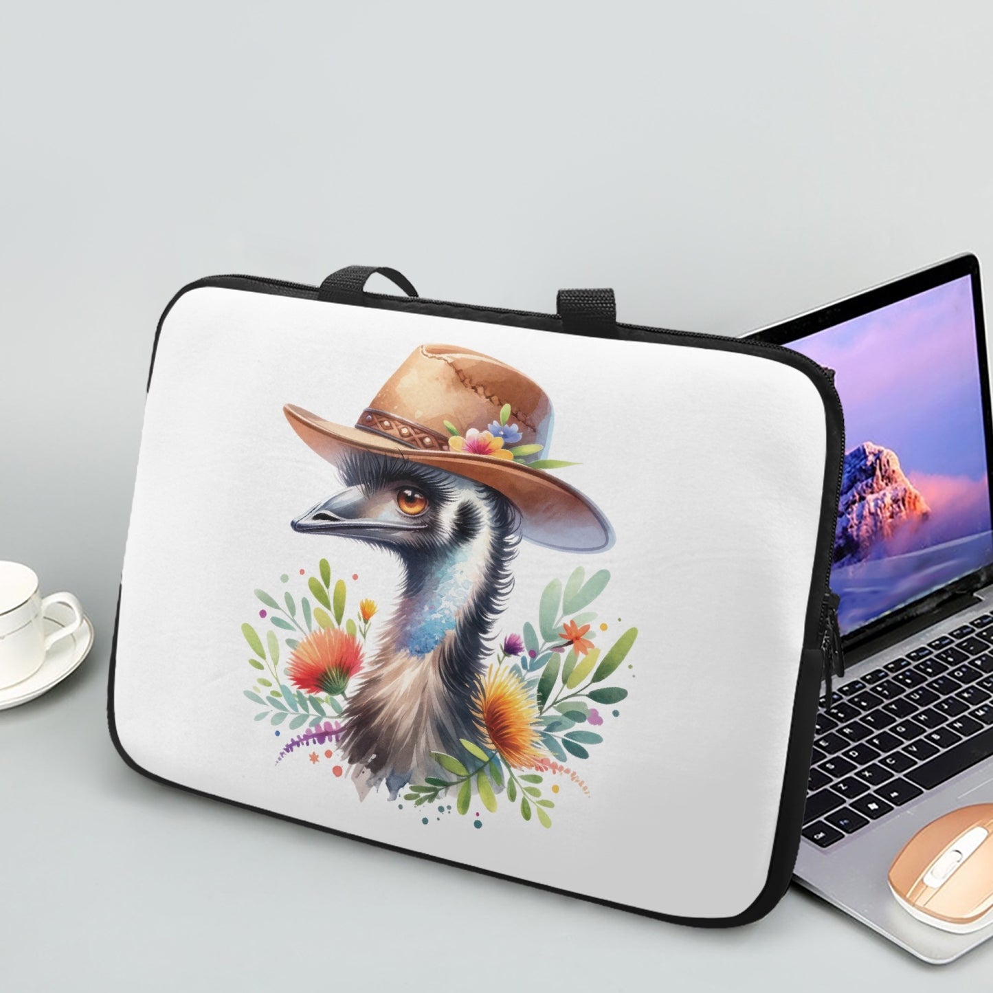 Laptop Sleeve with Handles - Australian Animals - Emu