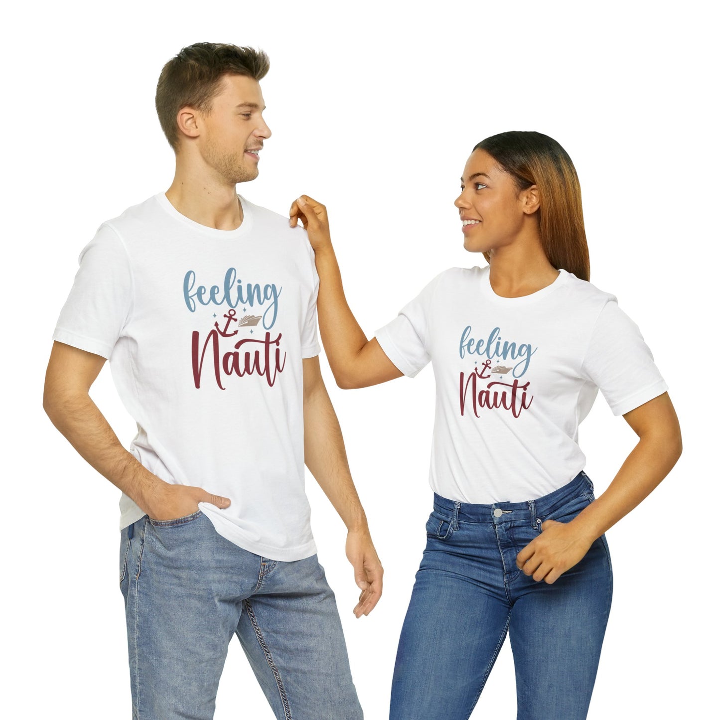 Unisex Adults Jersey Short Sleeve Tee, Cruise Tee, Feeling Nauti 100% Cotton, Light Fabric 142 g/m²