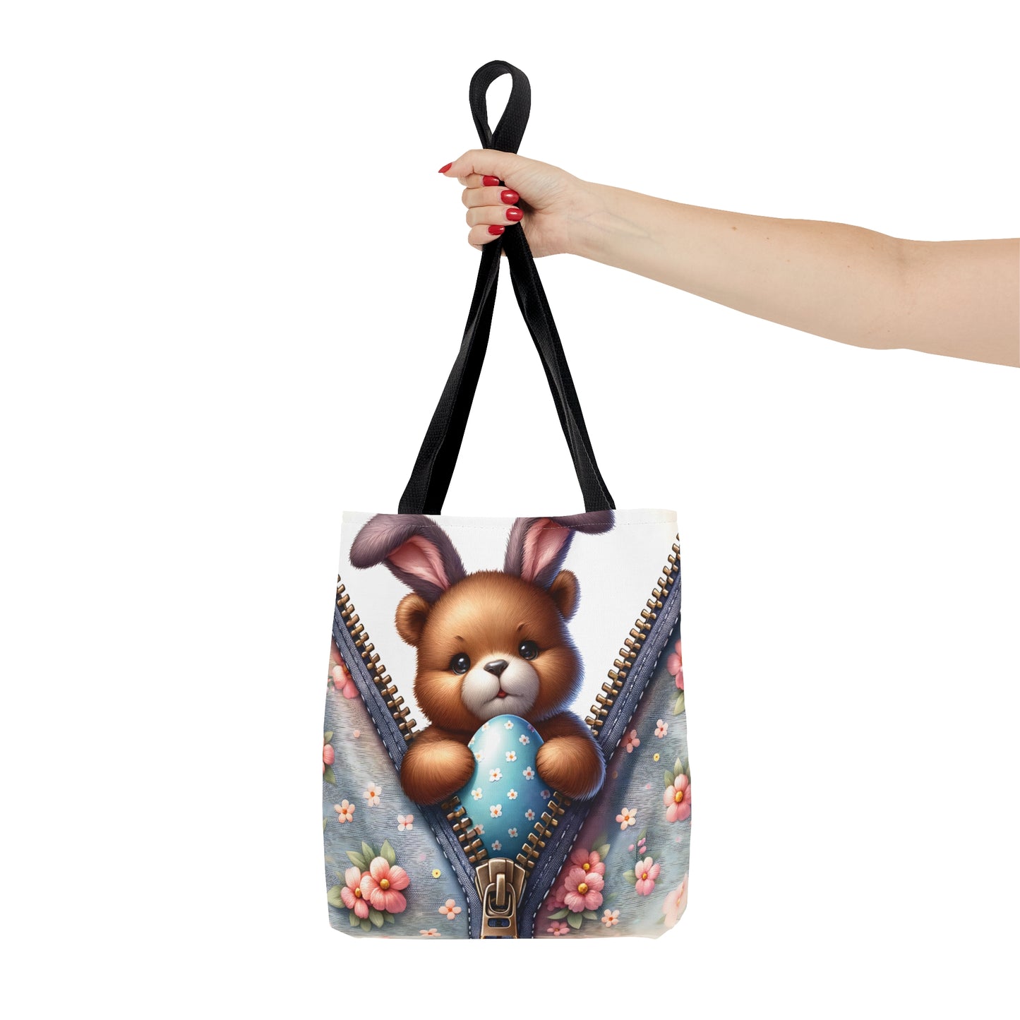 Tote Bag, Easter, Cute Bear with Bunny Ears, Personalised/Non-Personalised Tote bag