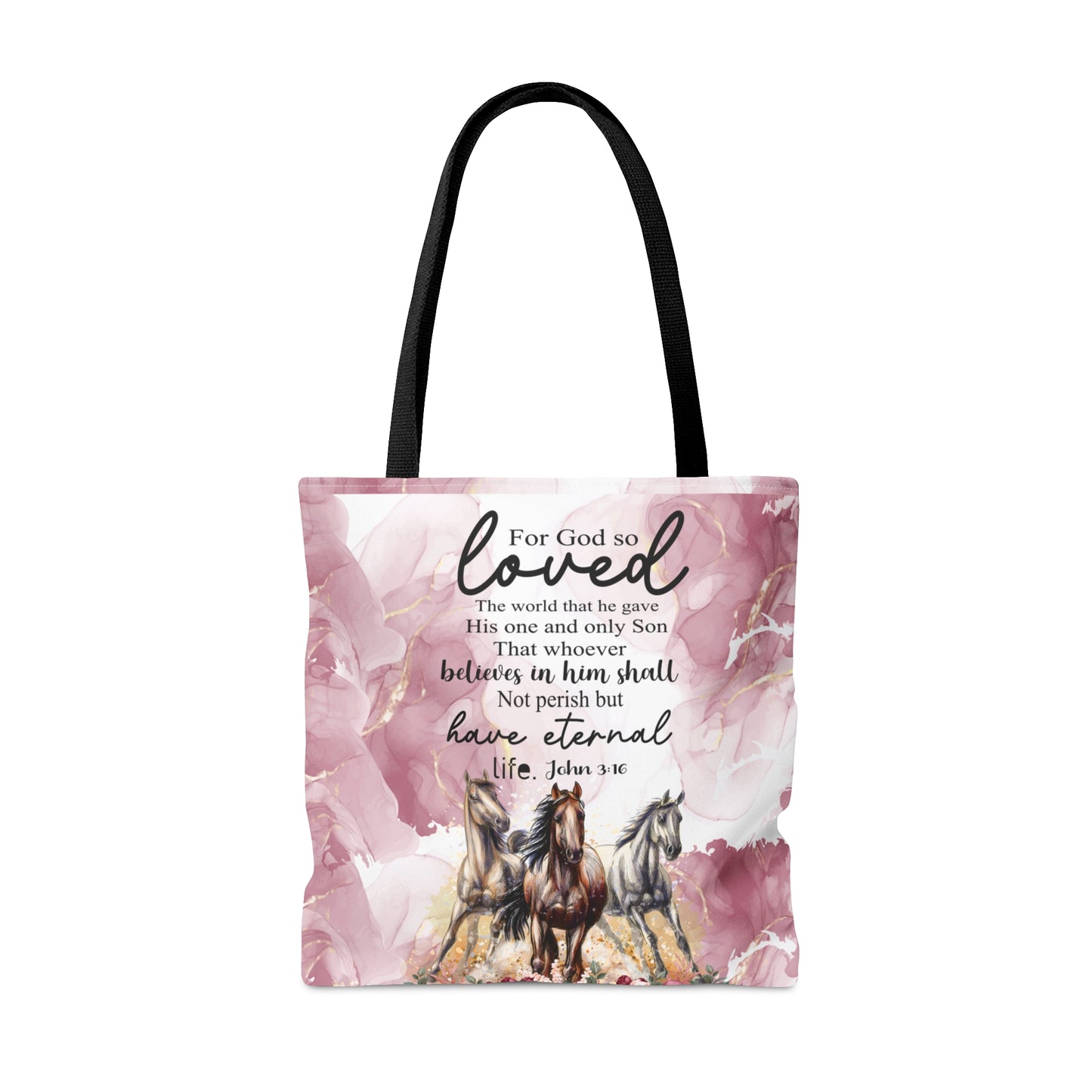 Tote Bag, Horses, Bible Quote, Personalised/Non-Personalised Tote bag