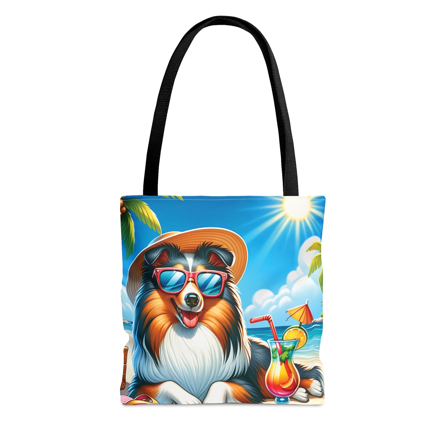 Tote Bag, Dog on Beach, Sheltie, Tote bag, awd-1243