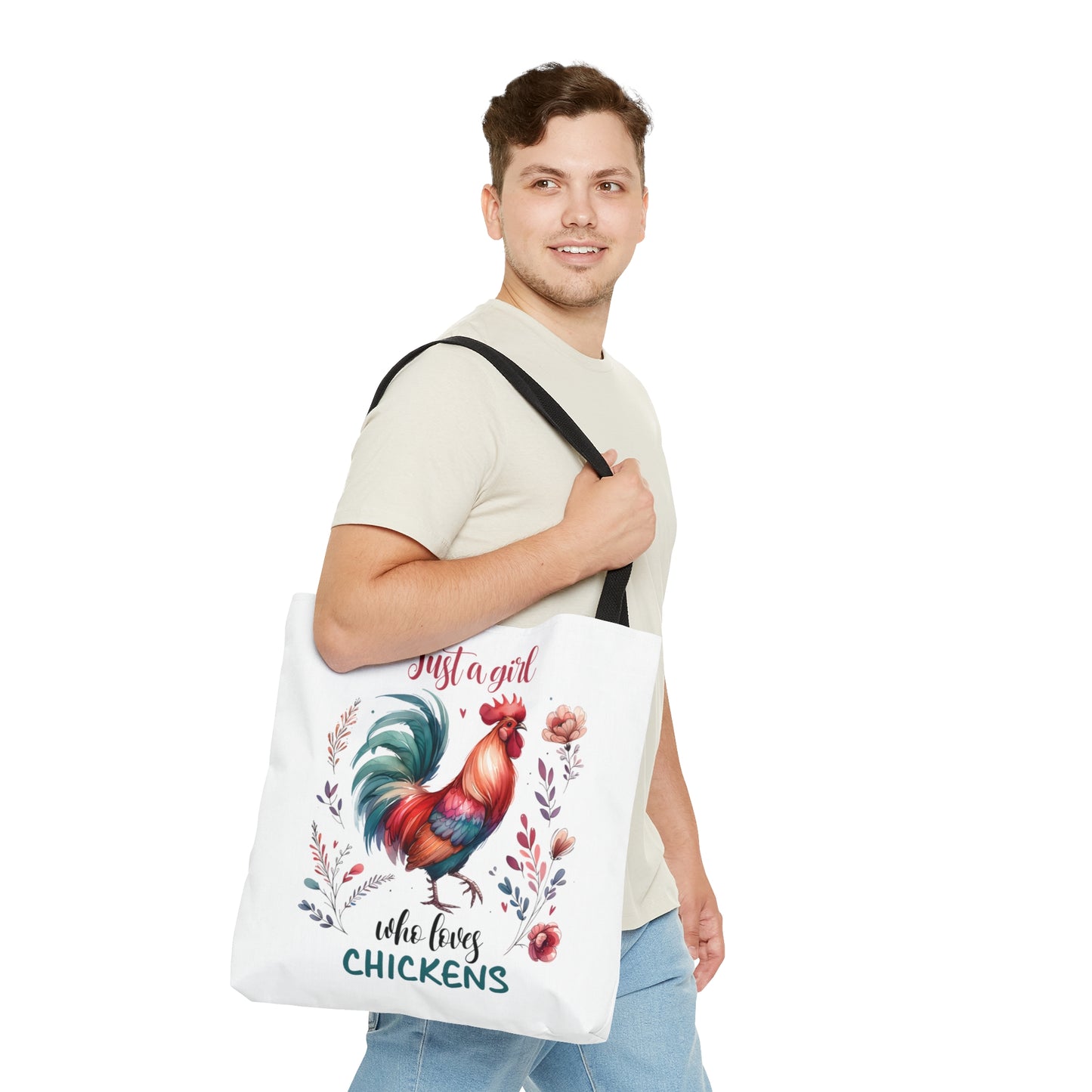 Tote Bag, Chickens, Just a Girl Who Loves Chickens