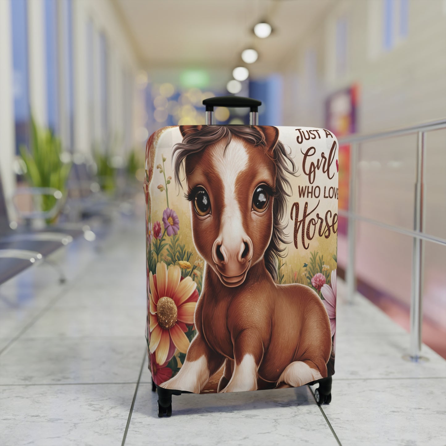 Luggage Cover, Just a Girl who Loves Horses, awd-3096