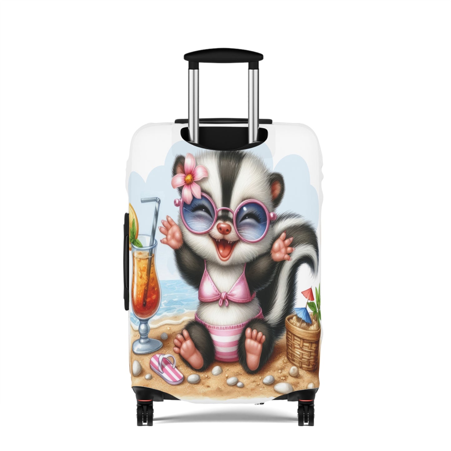 Luggage Cover, Skunk at the Beach, awd-1411