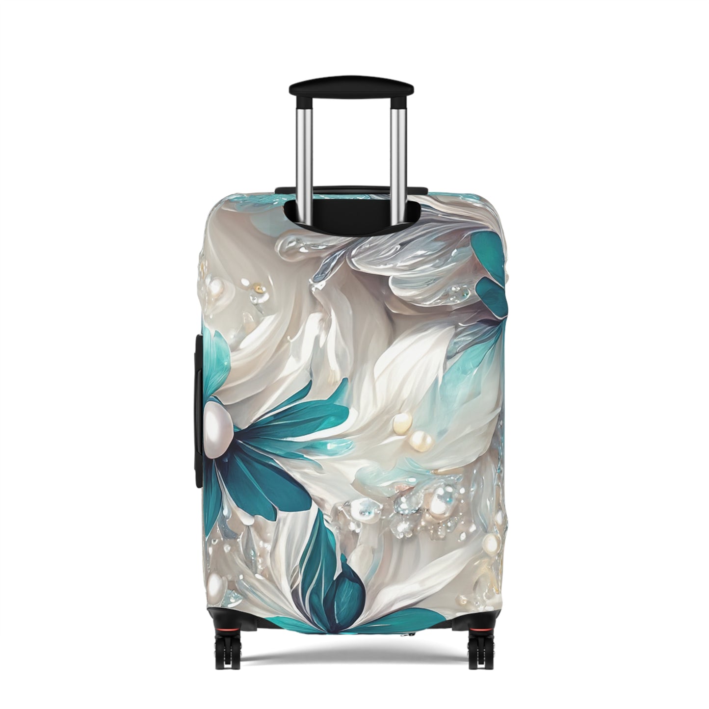 Luggage Cover, Turquoise Floral