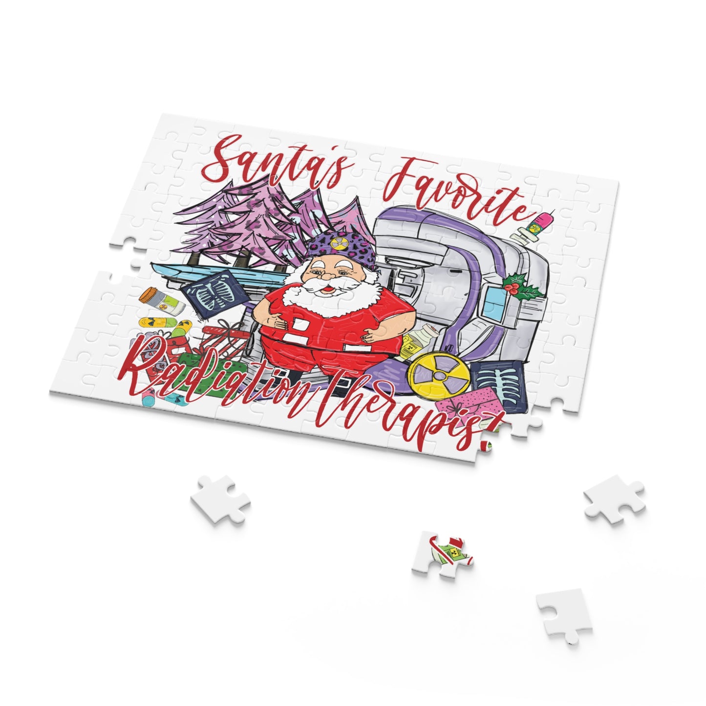 Personalised/Non-Personalised Puzzle, Santa's Favorite Radiation Therapist (120, 252, 500-Piece)