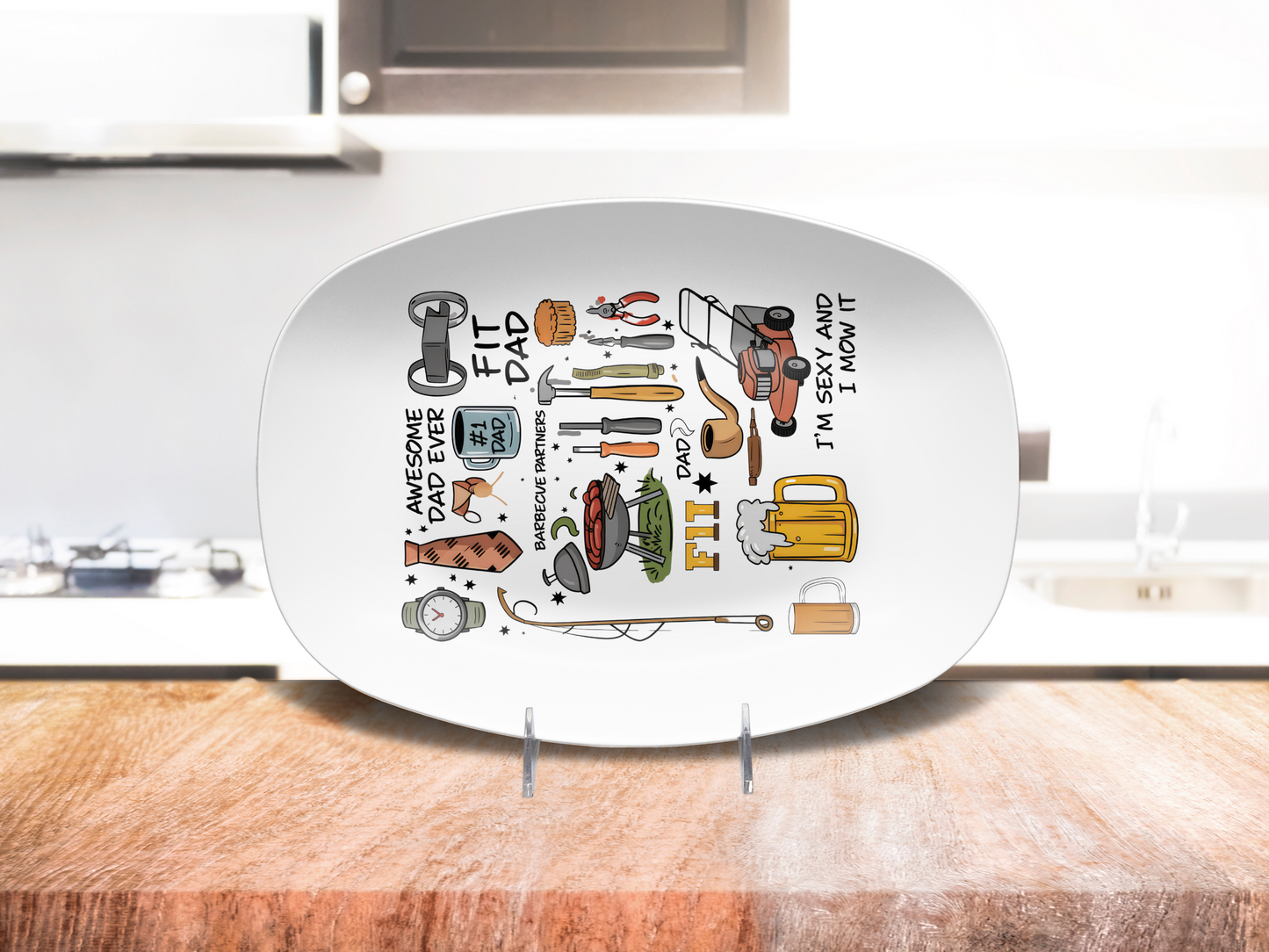 BBQ Platter Dad 10"x14" Platter