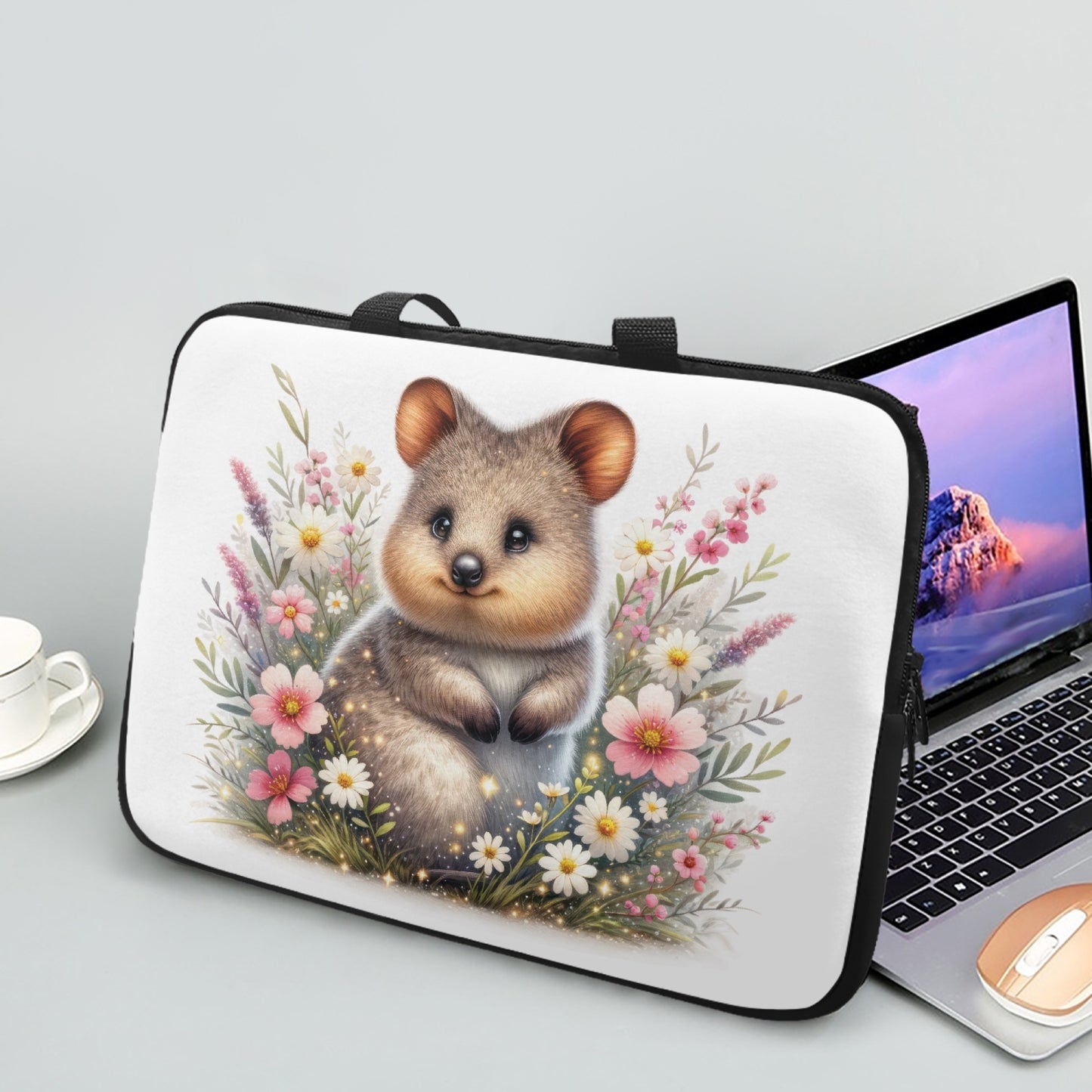 Laptop Sleeve with Handles - Australian Animals - Quokka