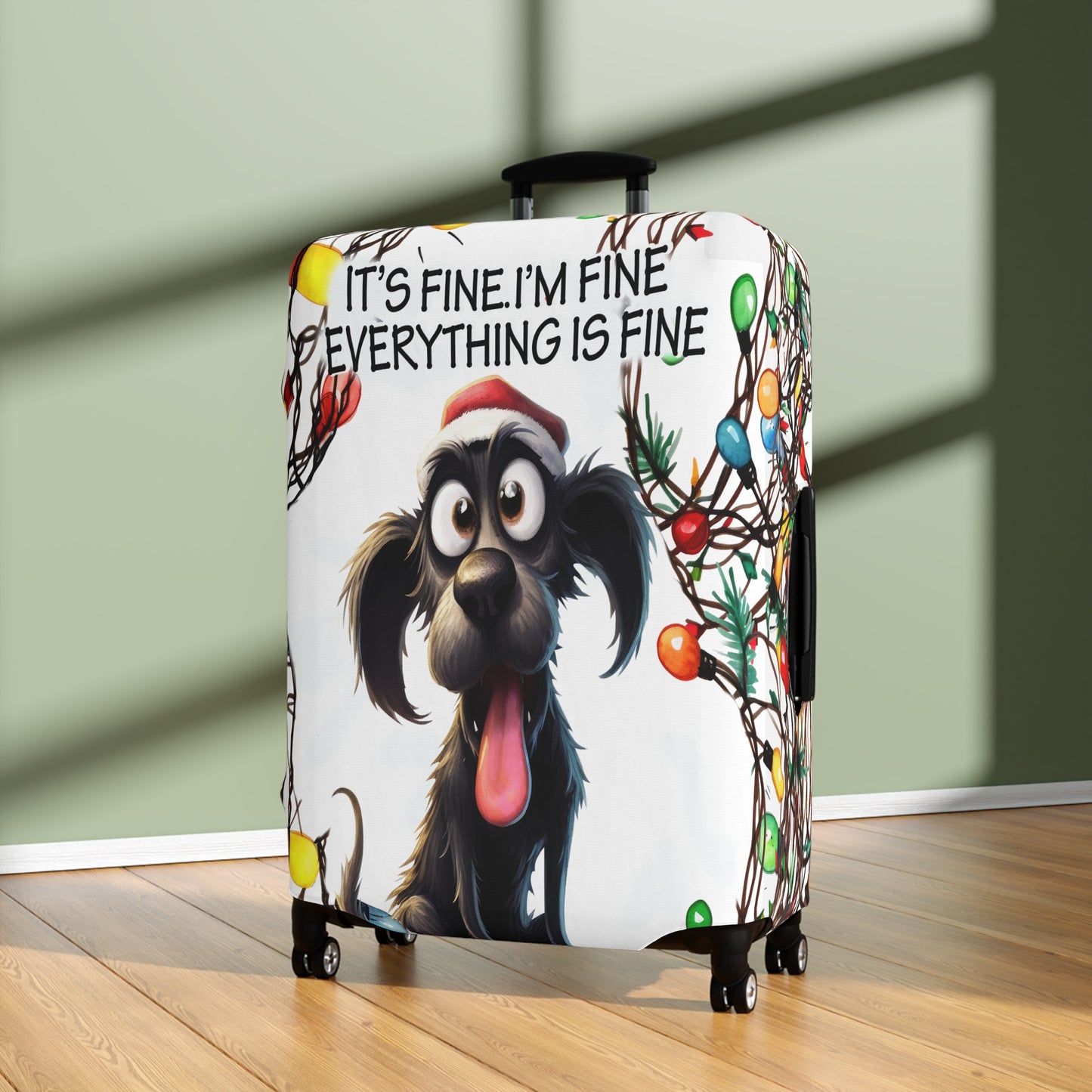 Luggage Cover, Dog I'm Fine everything is fine, awd-1163