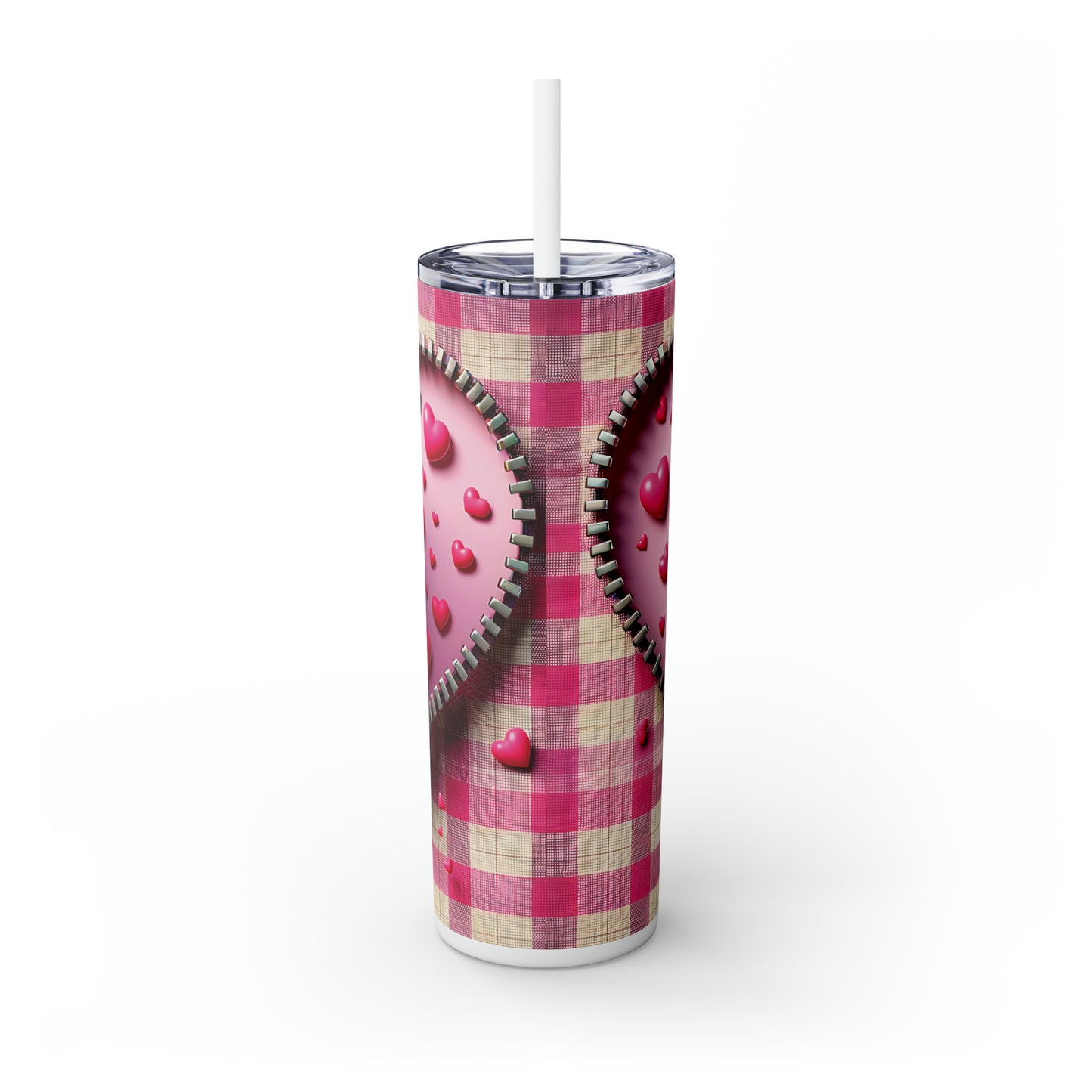 Skinny Tumbler with Straw, 20oz, Dog, Valentines Day, awd-1132