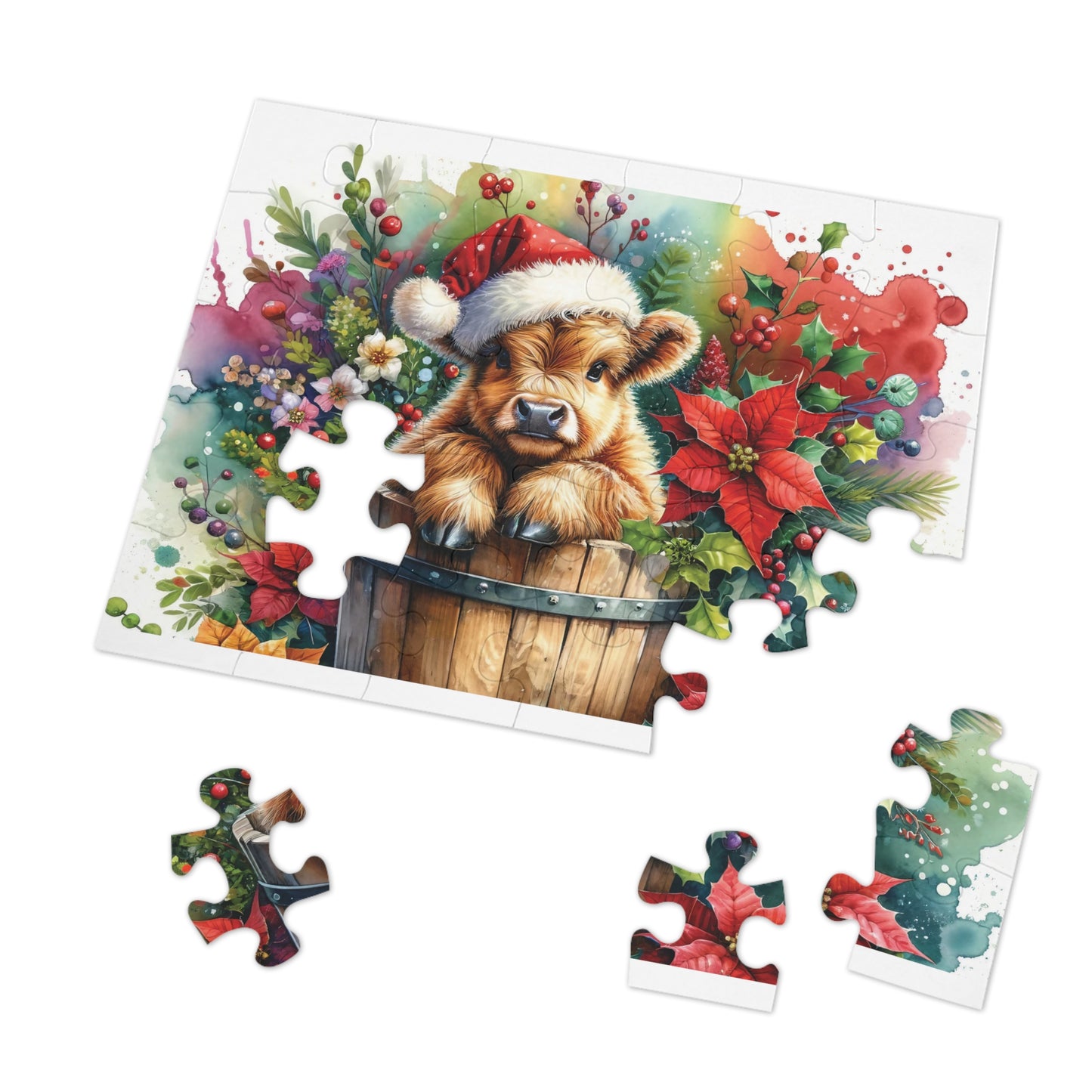 Jigsaw Puzzle, Highland Cow, Personalised/Non-Personalised (30, 110, 252, 500,1000-Piece)