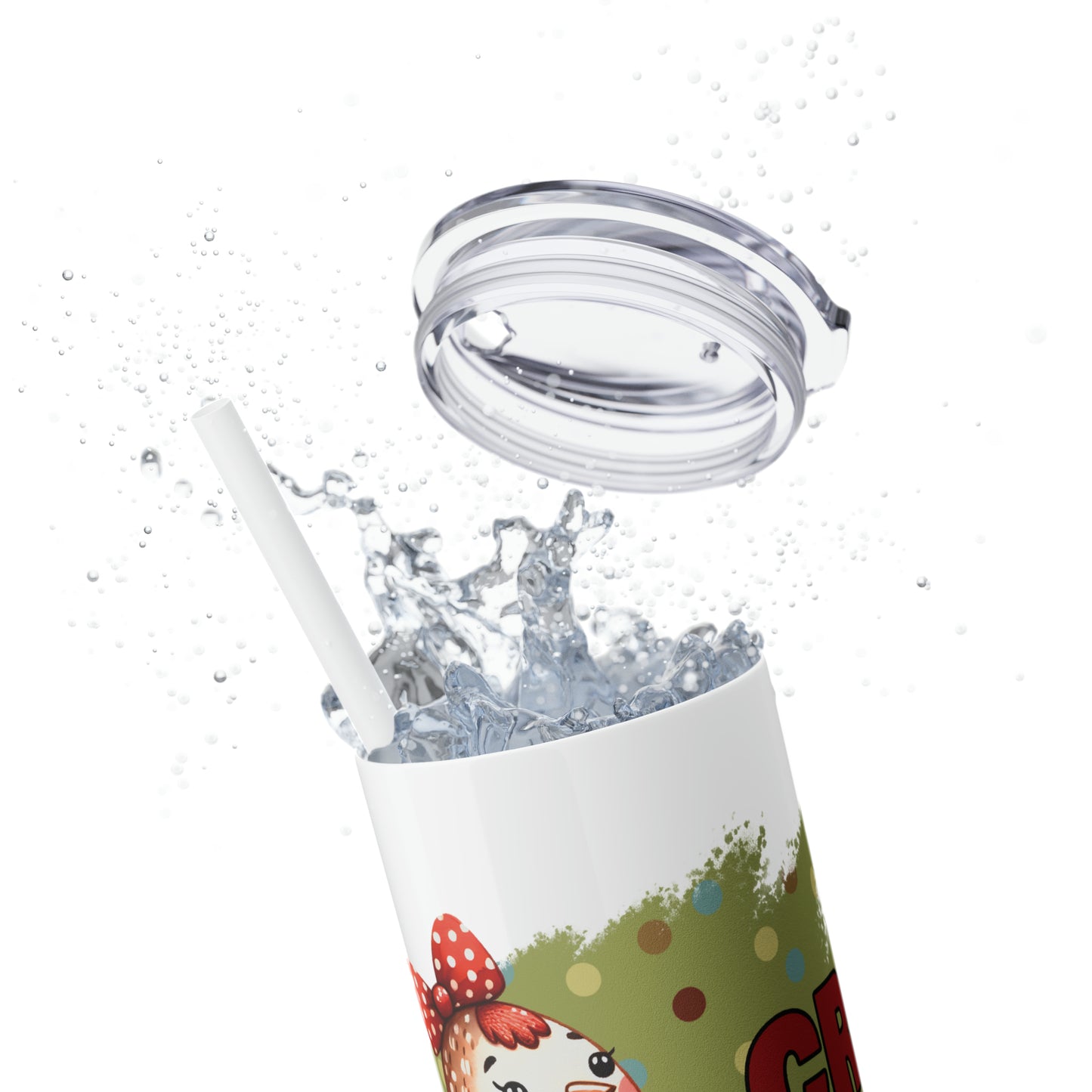 Skinny Tumbler with Straw, 20oz, Crazy Chicken Lady, awd-1265