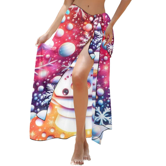 Snowman1 Long Beach Sarong Wrap