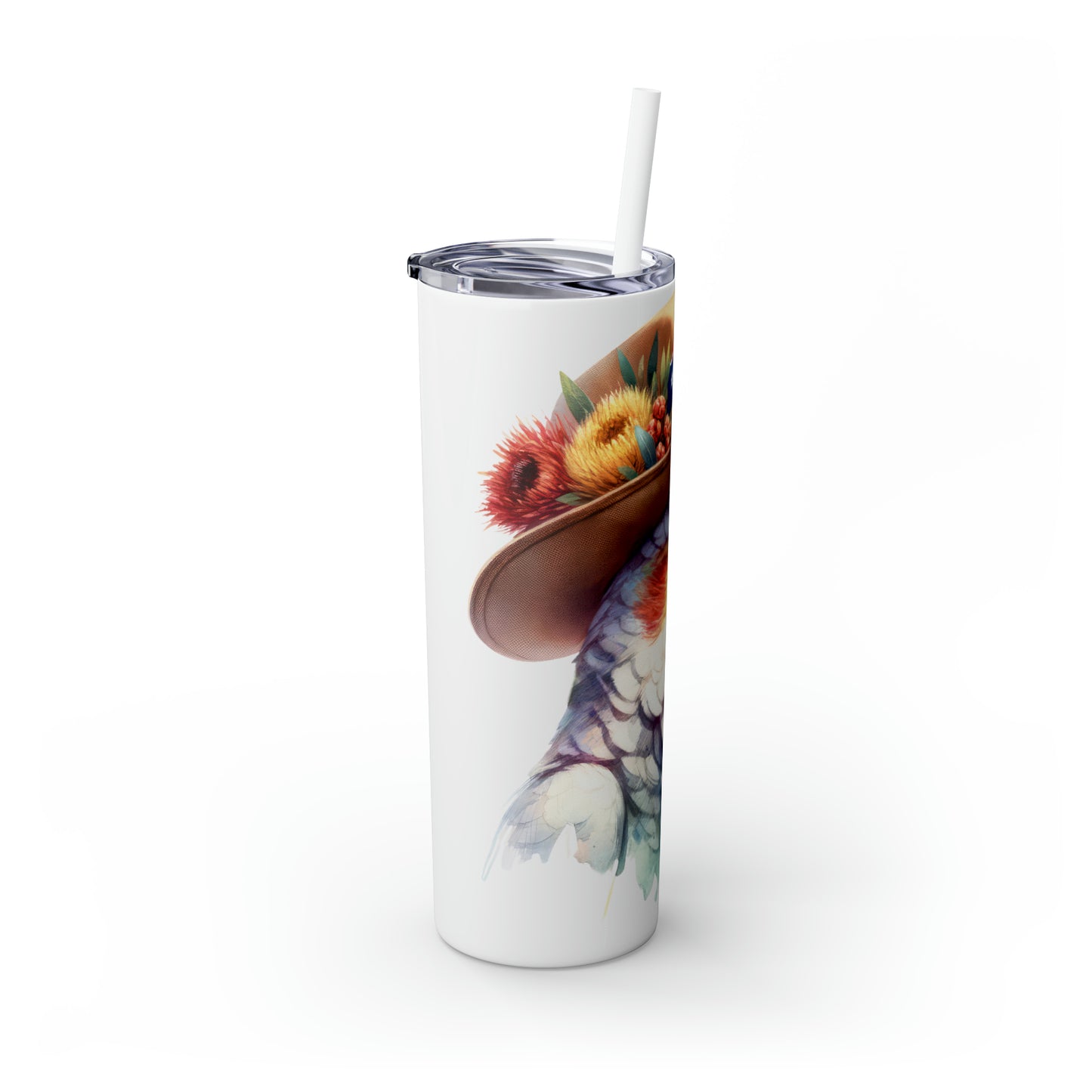 Skinny Tumbler with Straw, 20oz, Australian, Cockatoo, awd-1333