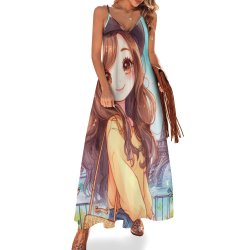 Just a Girl who Loves Travel Spaghetti Strap Ankle-Length Dress Long dress