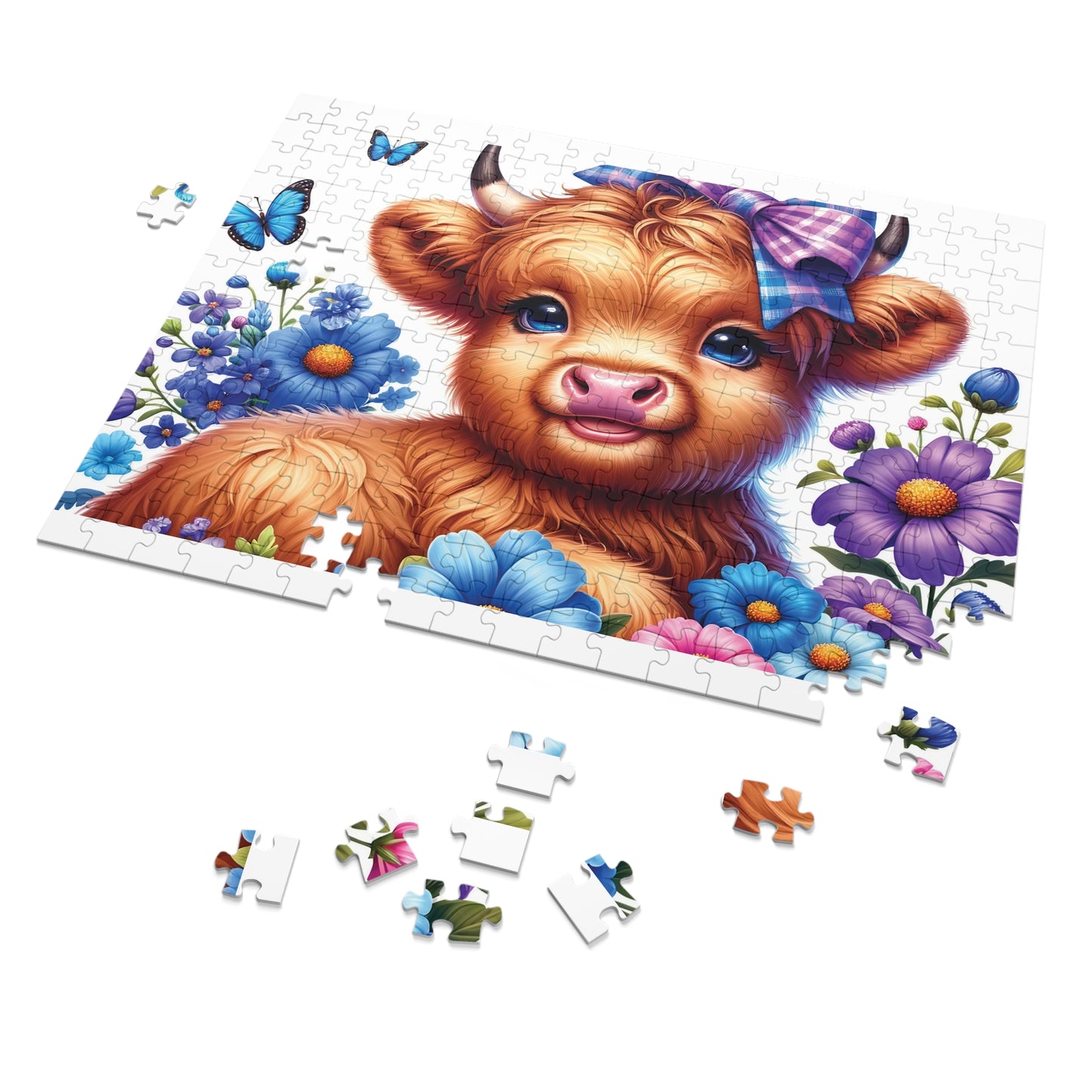 Jigsaw Puzzle, Highland Cow, Personalised/Non-Personalised (30, 110, 252, 500,1000-Piece)