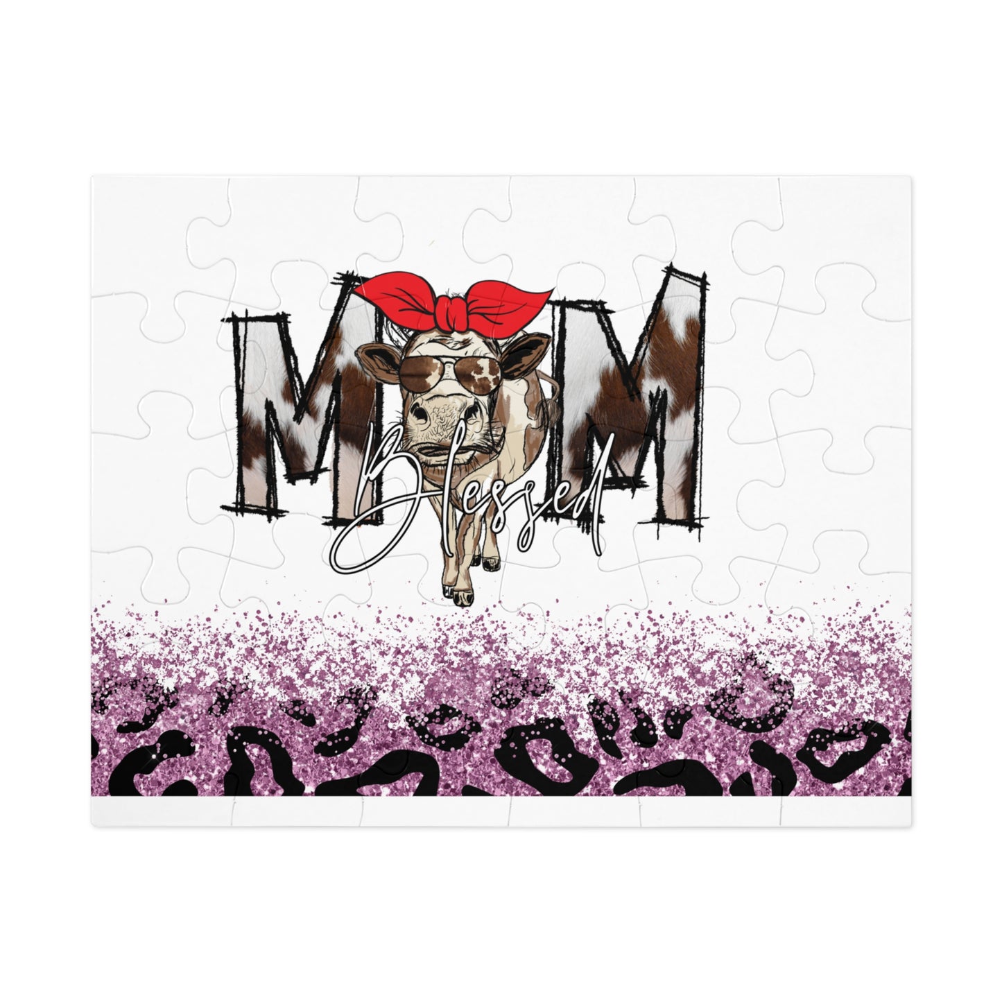 Jigsaw Puzzle, Cow, Mom, Personalised/Non-Personalised (30, 110, 252, 500,1000-Piece)