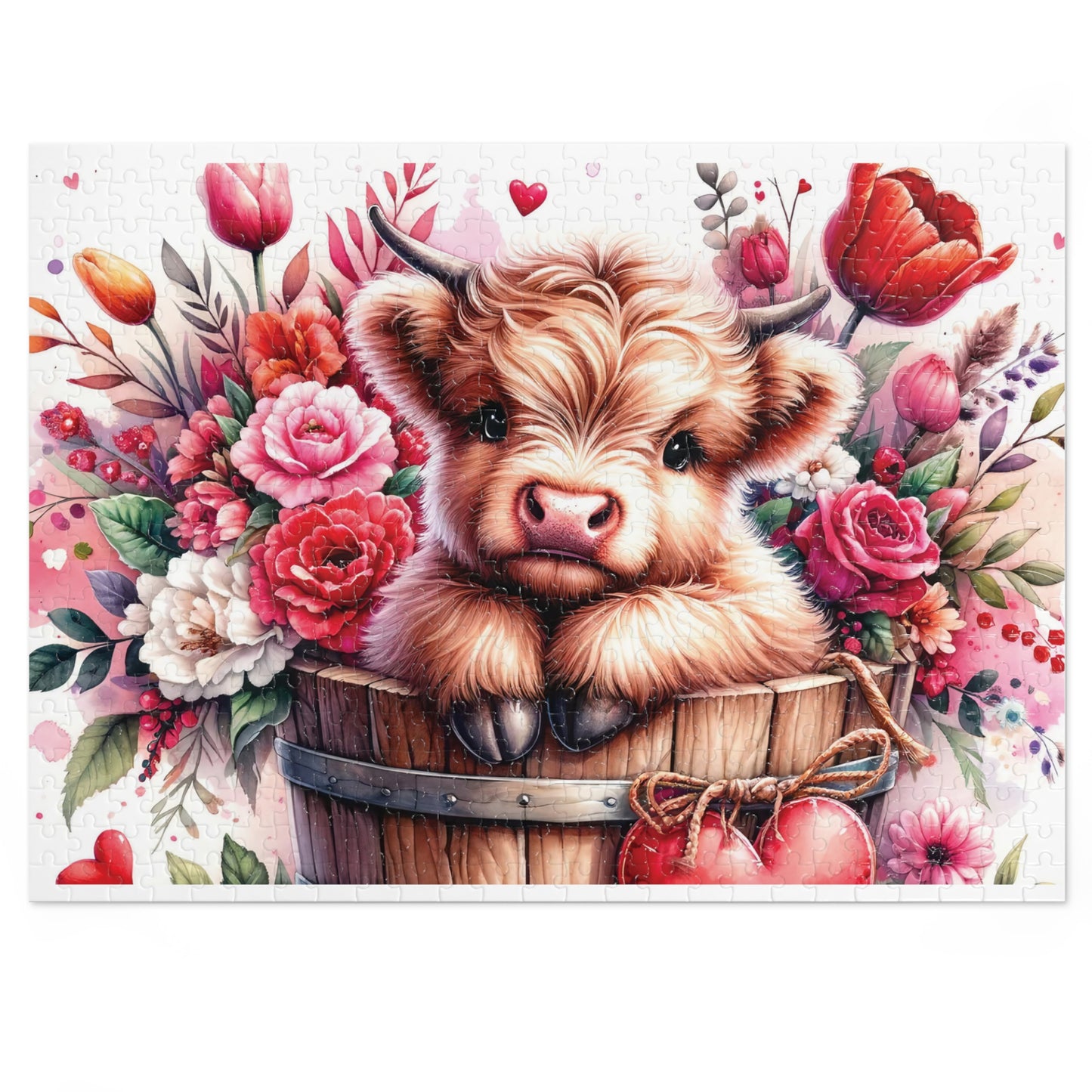 Jigsaw Puzzle, Highland Cow, Personalised/Non-Personalised (30, 110, 252, 500,1000-Piece)