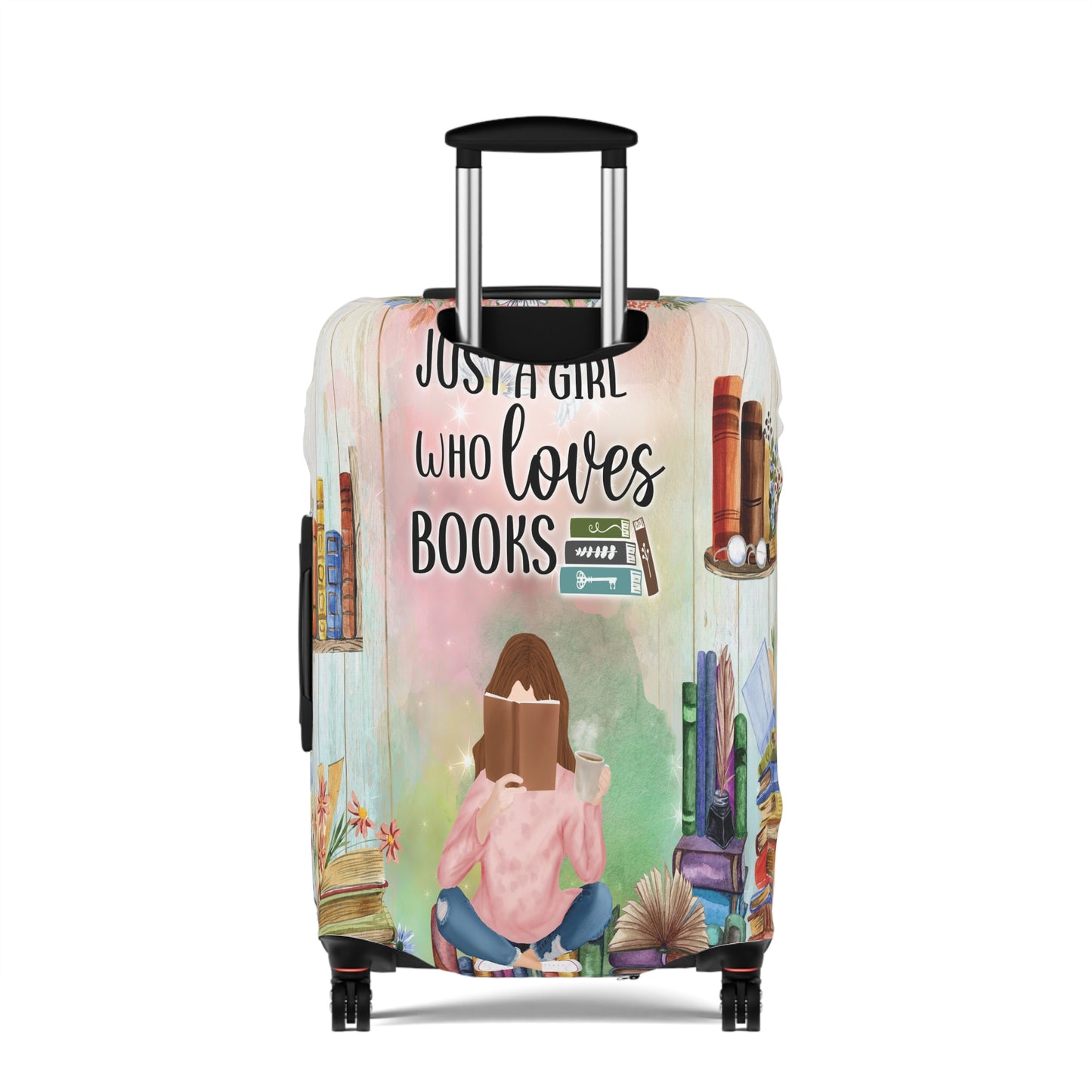 Luggage Cover, Just a Girl who Loves Books, awd-022