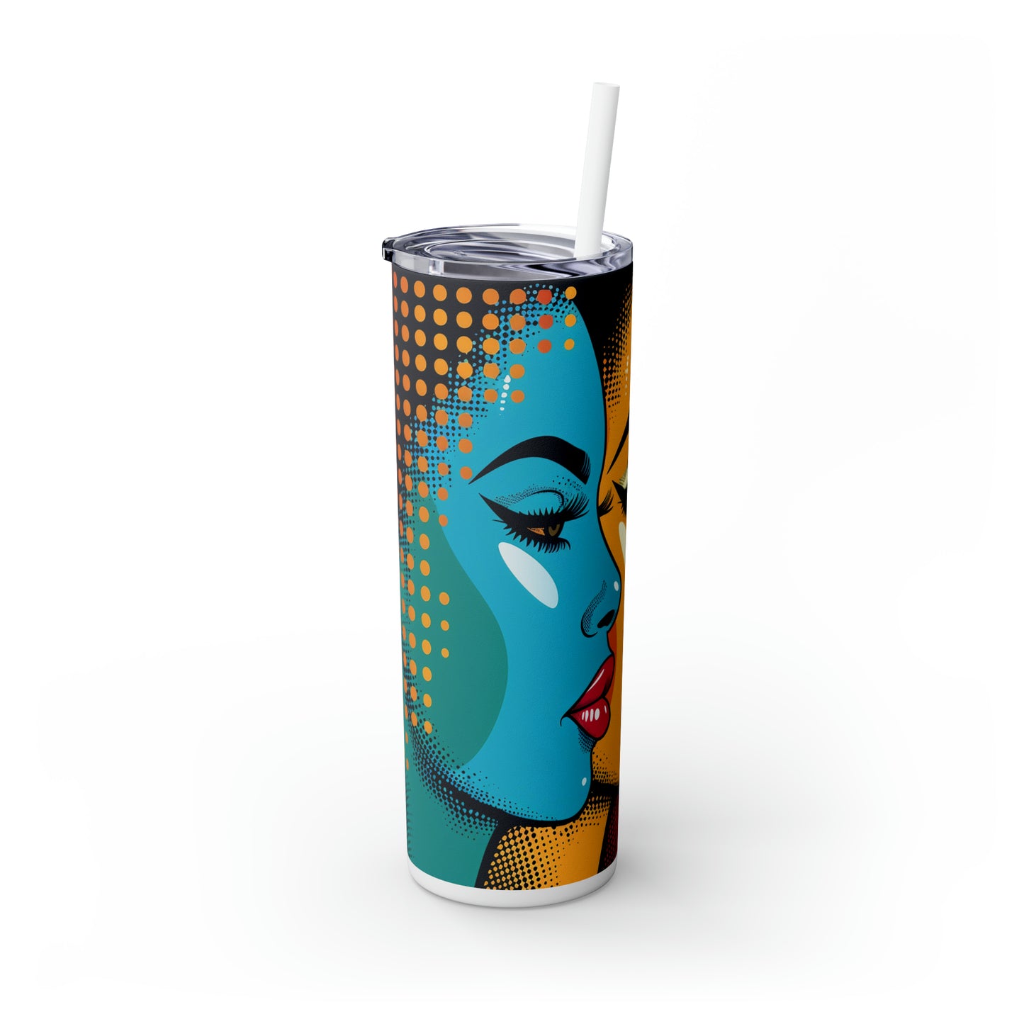 Skinny Tumbler with Straw, 20oz, Pop Art