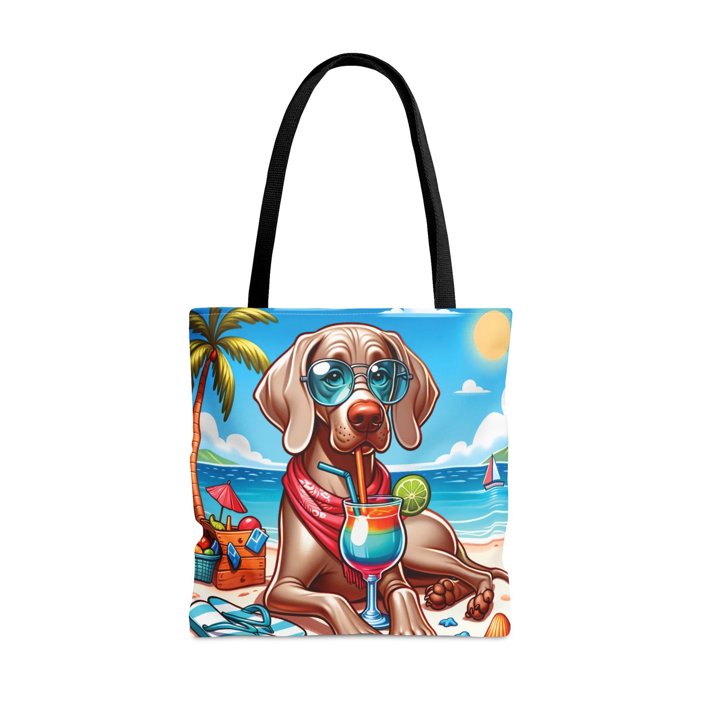 Tote Bag, Dog on Beach, Weimaraner, Tote bag,  awd-1250