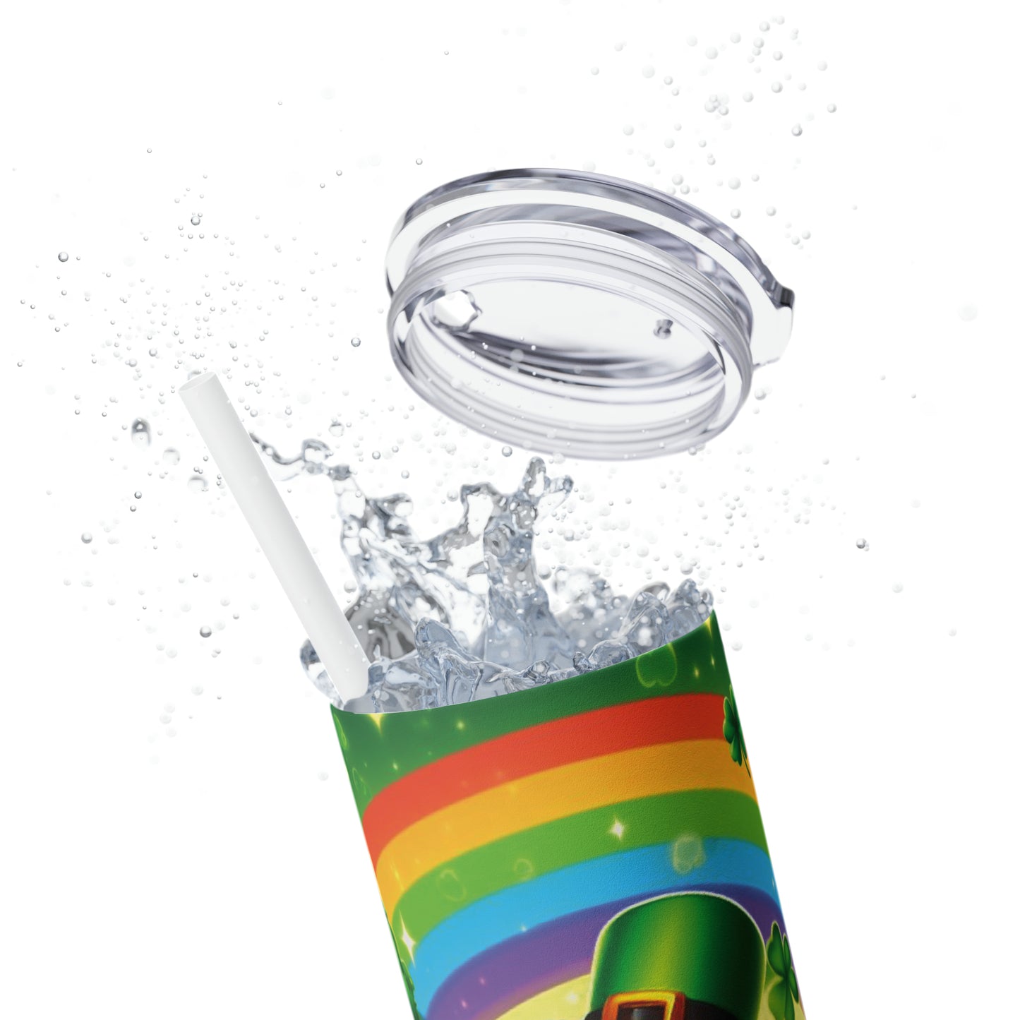 Skinny Tumbler with Straw, 20oz, St Patricks Day