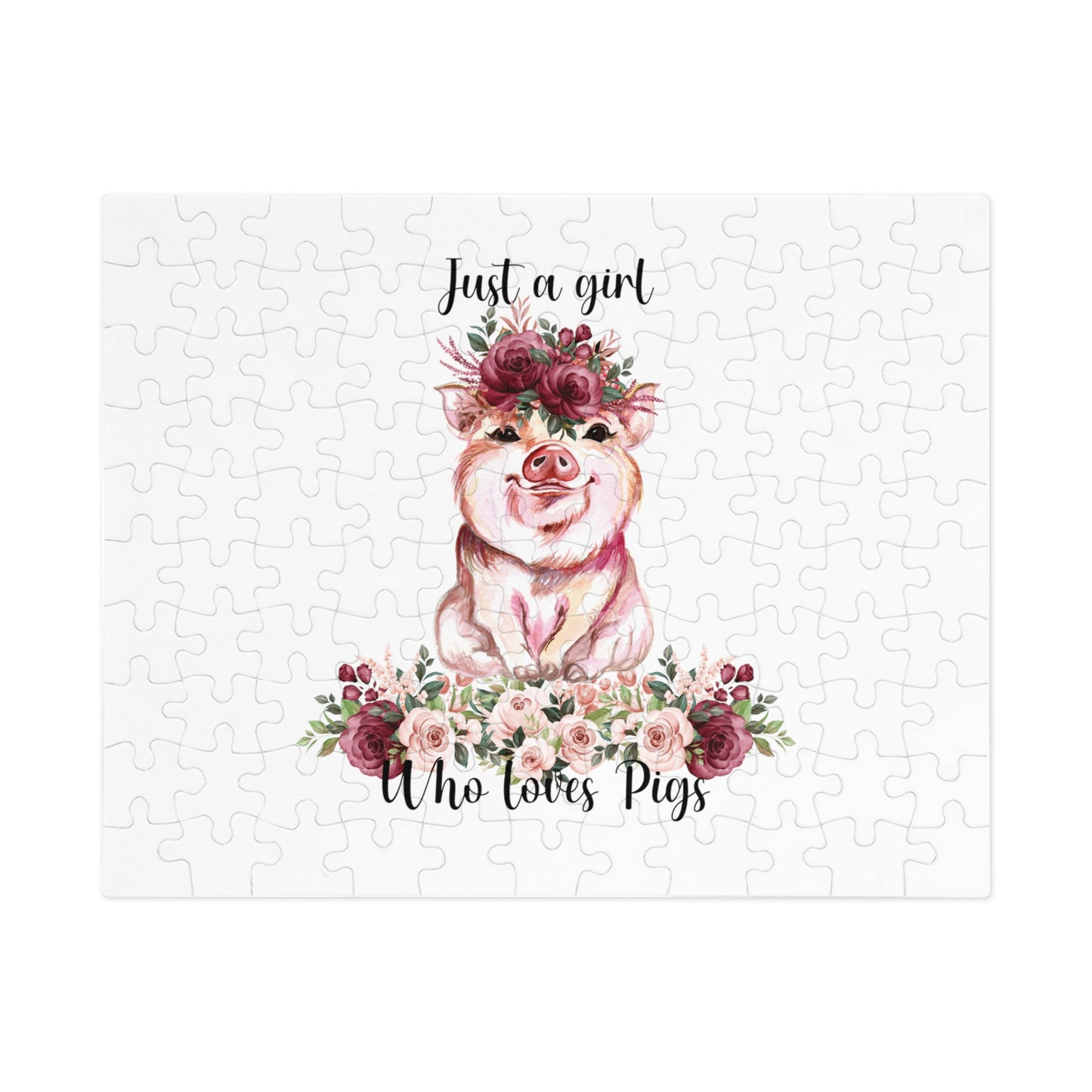 Jigsaw Puzzle, Just a Girl Who Loves Pigs, Personalised/Non-Personalised (30, 110, 252, 500,1000-Piece)