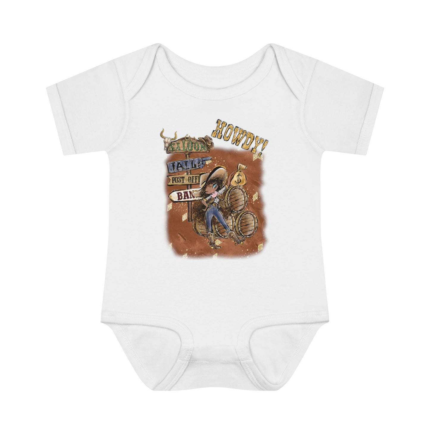 Infant Baby Rib Bodysuit, Howdy Cowgirl baby Bodysuit