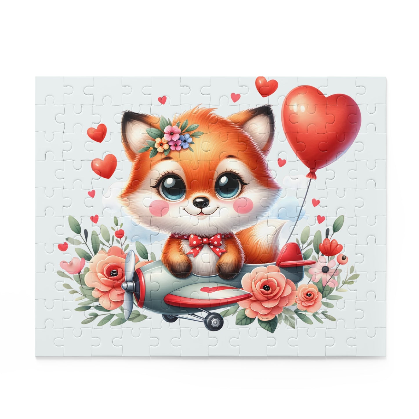 Personalised/Non-Personalised Puzzle, Fox in Plane (120, 252, 500-Piece)