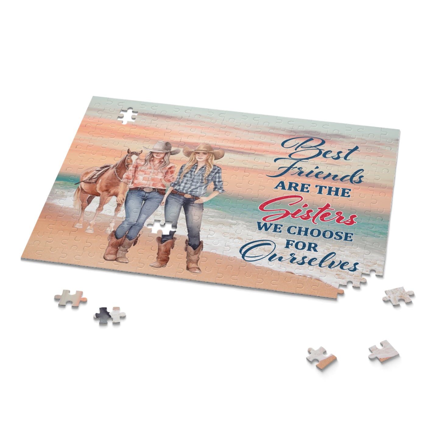 Personalised/Non-Personalised Puzzle, Country & Western, Best Friends (120, 252, 500-Piece)