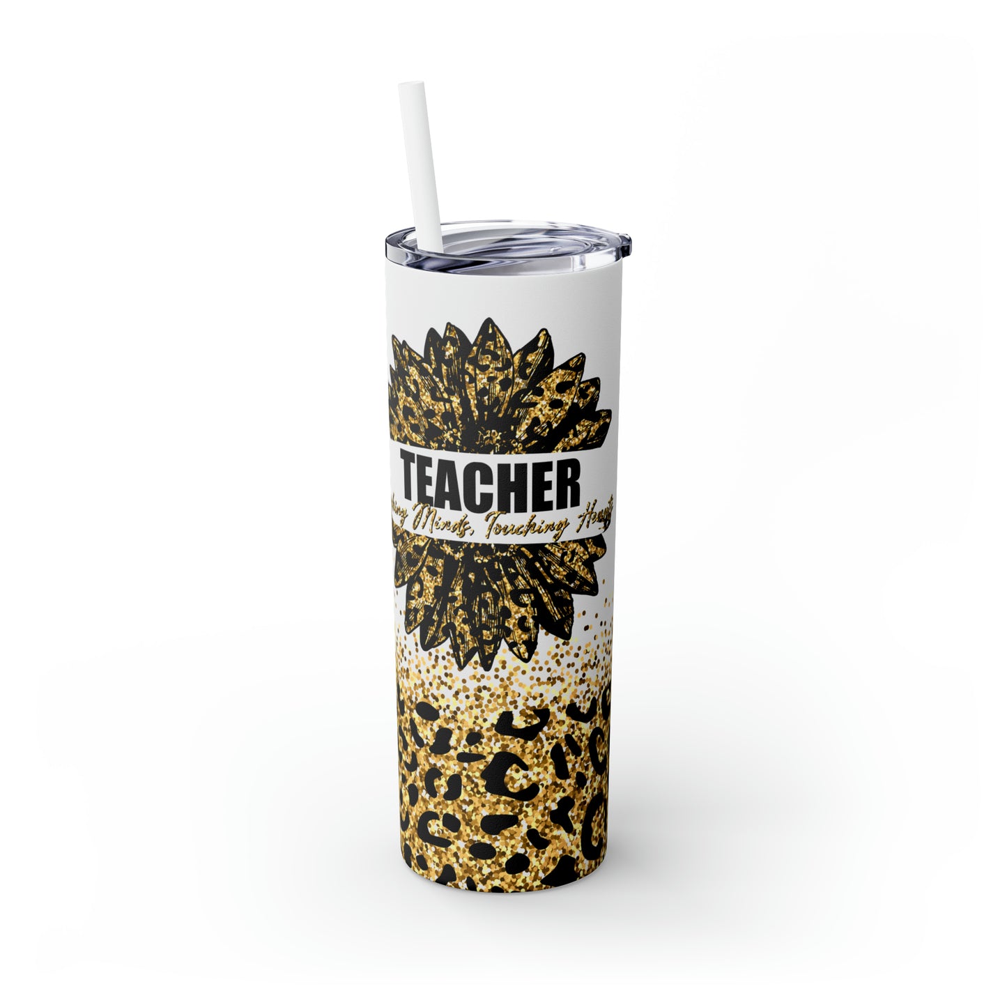 Skinny Tumbler with Straw, 20oz, Teacher