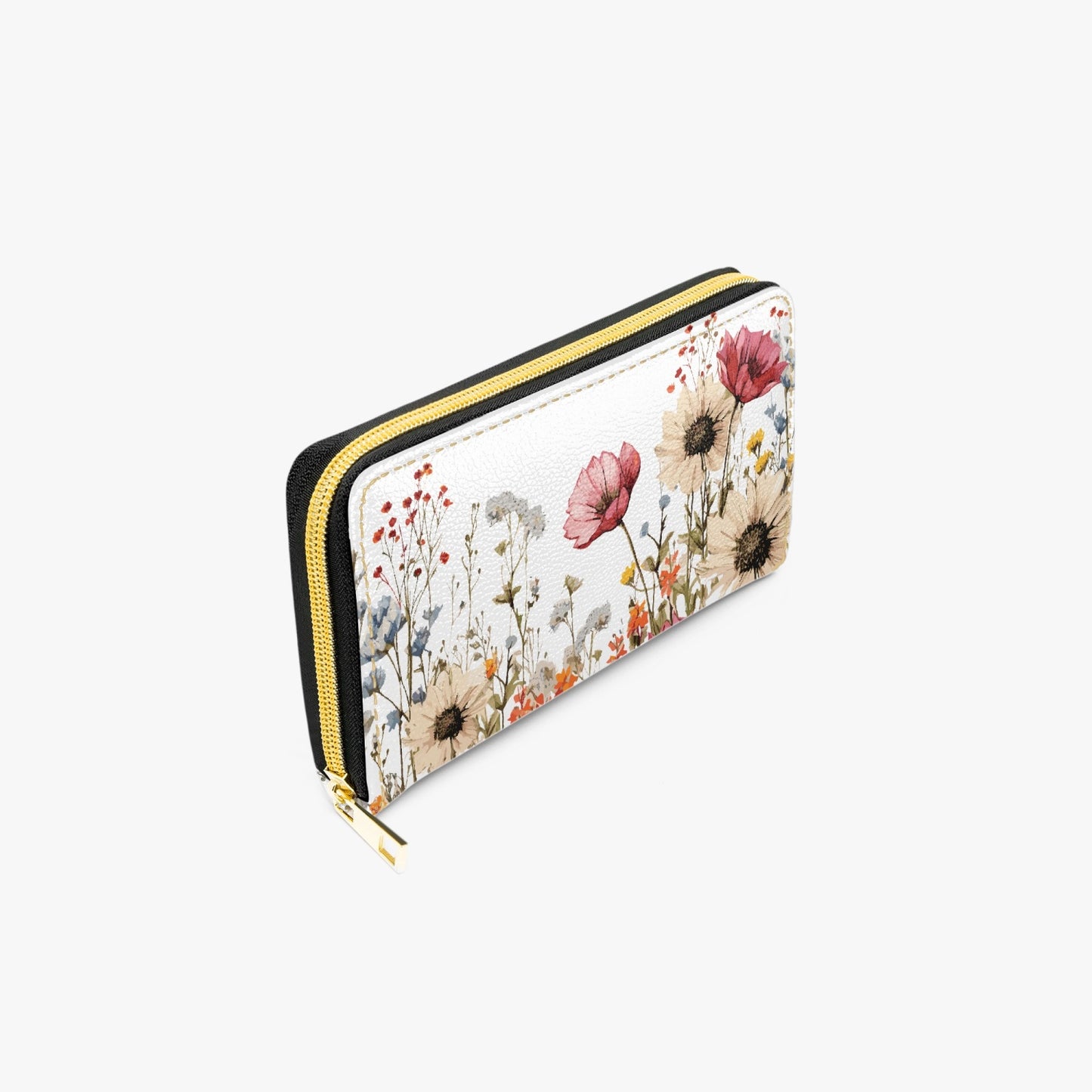 Long Type Zipper Purse - Floral