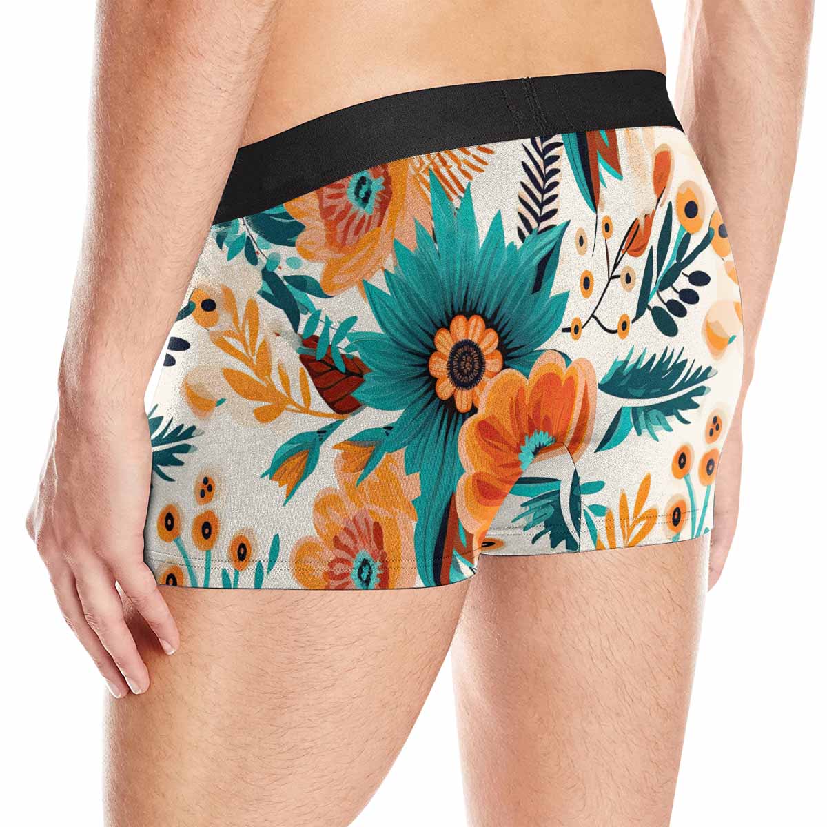 Boho Retro Floral AUS Men's Boxer Briefs  (Made In AUS)