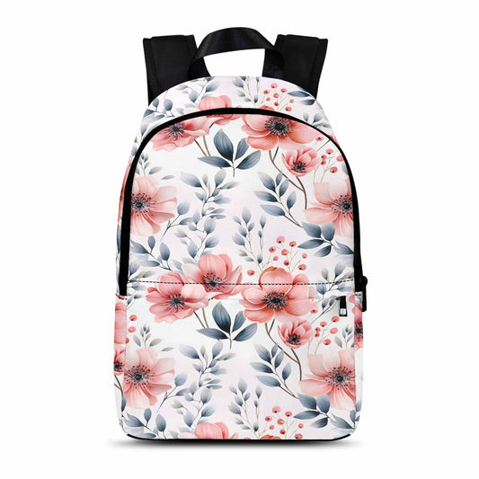 Apricot and Grey Floral  Adult Casual Backpack