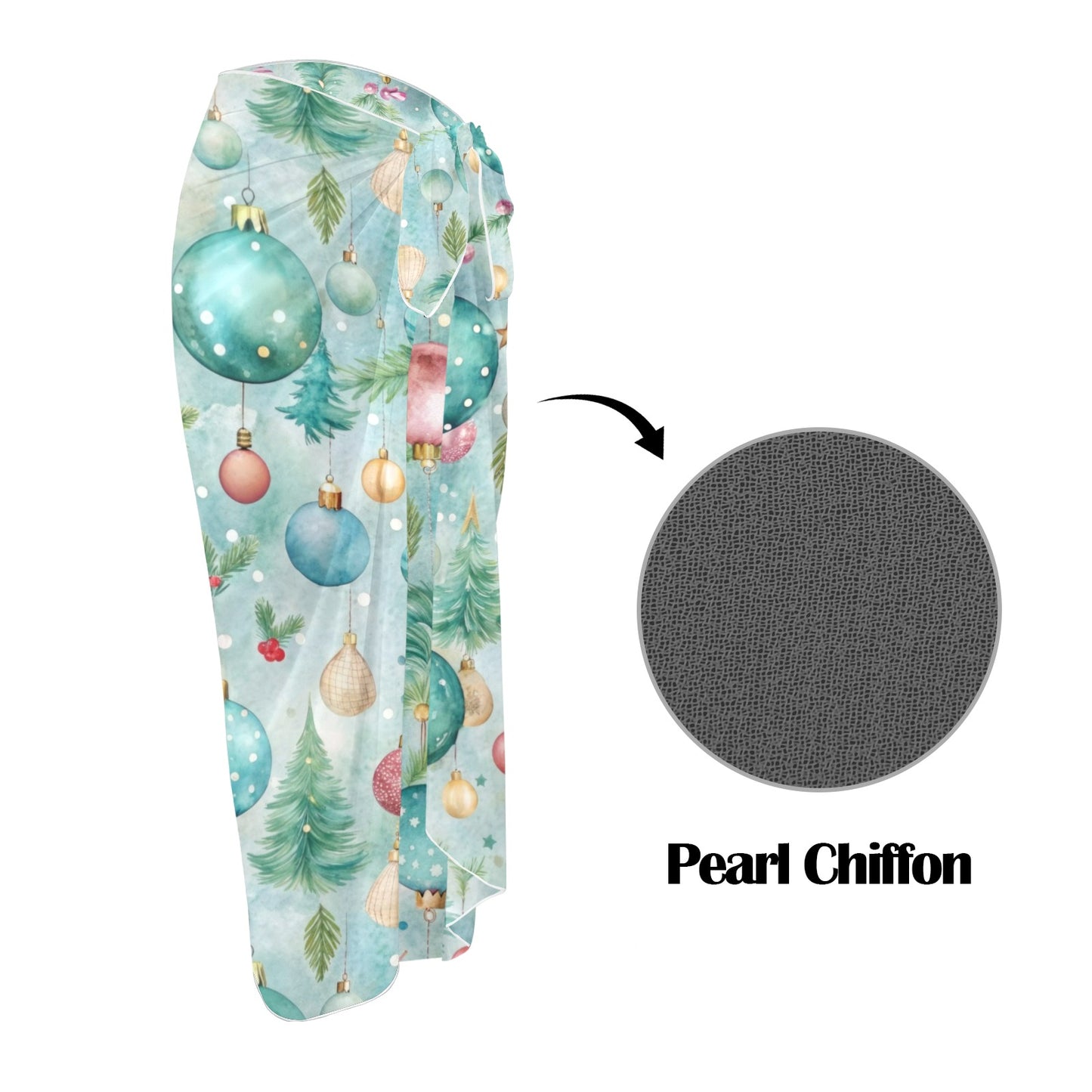 Mint Christmas Long Beach Sarong Wrap