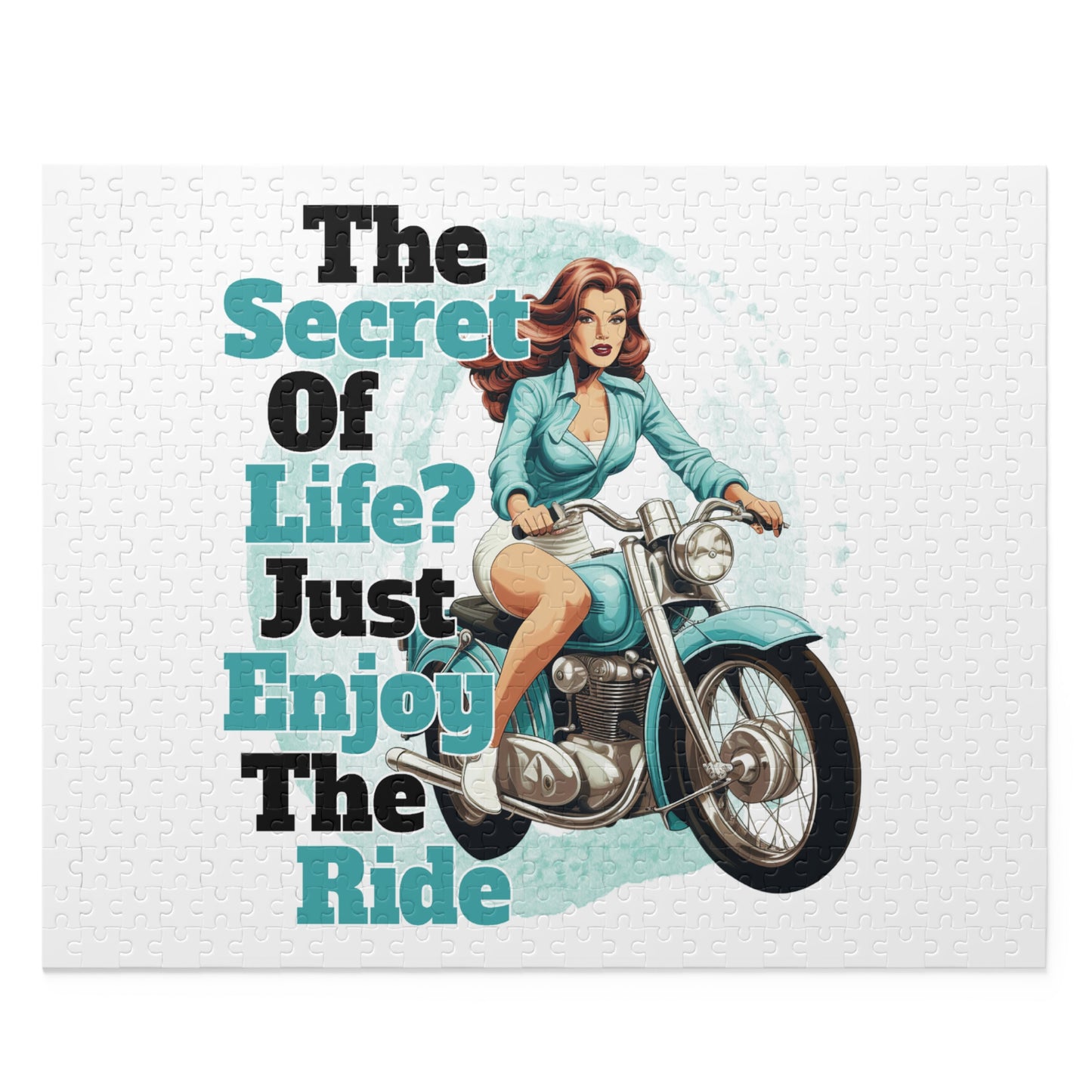 Personalised/Non-Personalised Puzzle, Motorbike, The Secret of Life, Just enjoy the Ride (120, 252, 500-Piece)